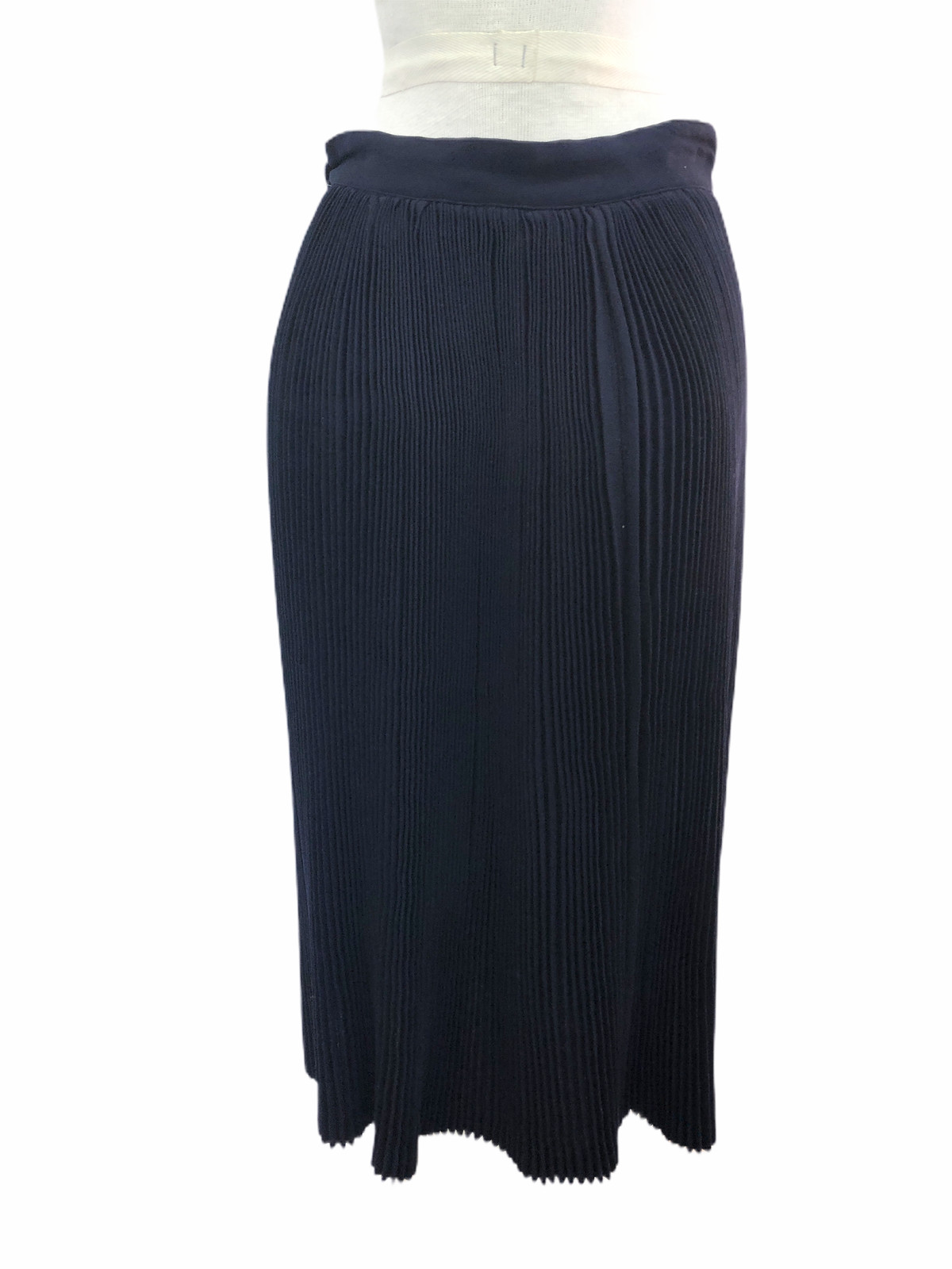 Vintage VTG 1940s 40s Beverly Paige Navy Wool Pleated Midi Skirt