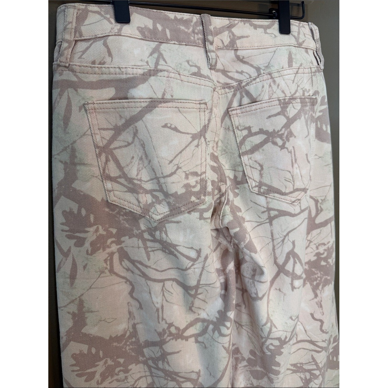 Cali 1850 Pink Camo Wide Leg Low Rise Jeans NWT 26