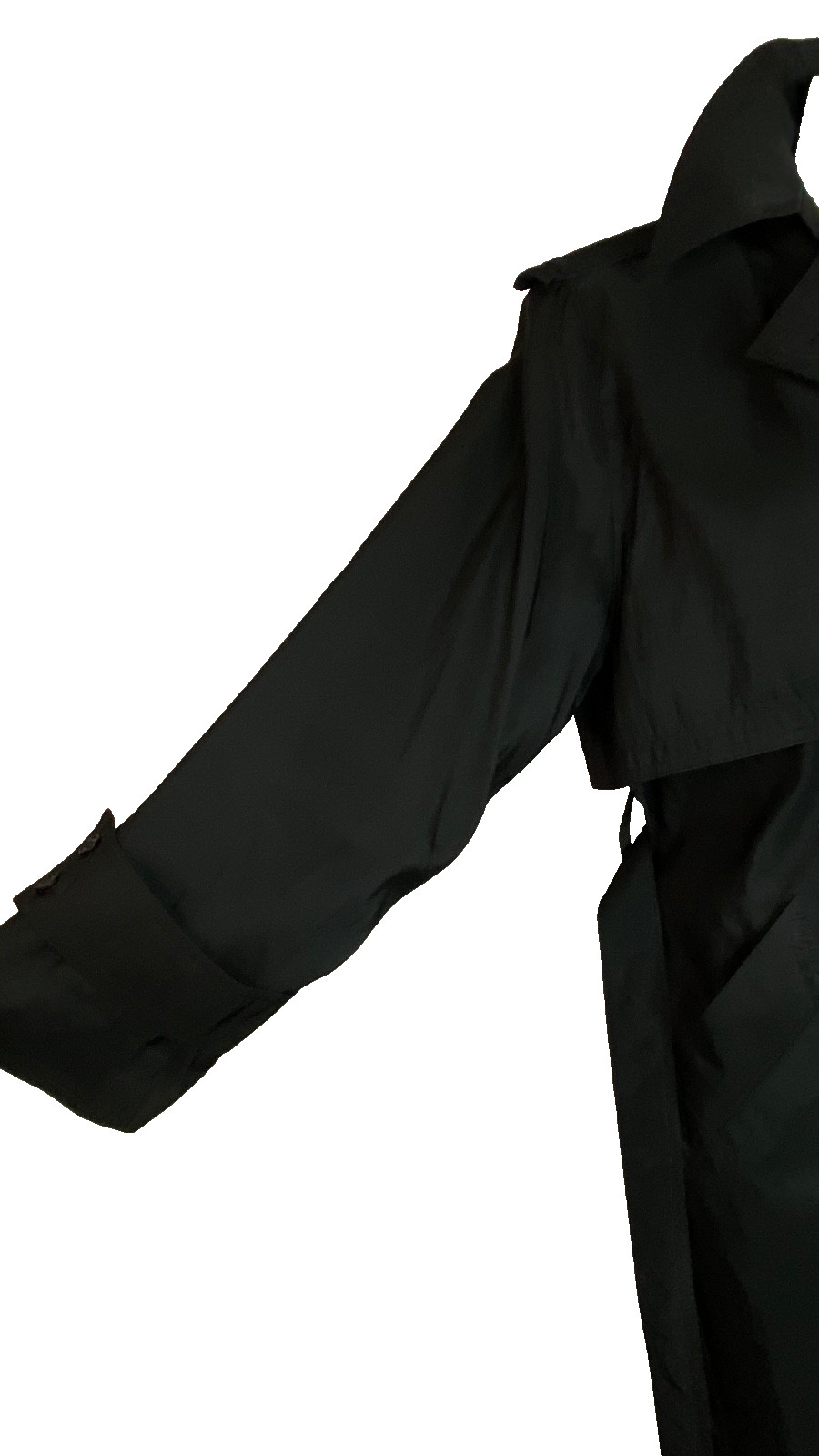 Vintage 1990s black long raincoat 14 XL trench coat rain jacket nylon plus size