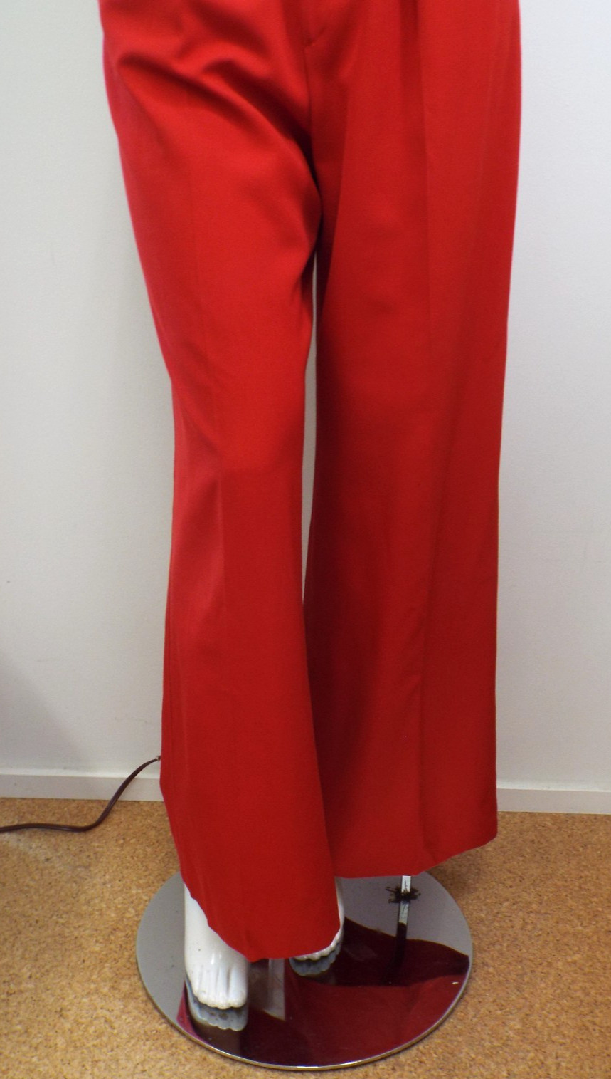 VTG 1970 Yves Saint Laurent Rive Gauche Red Wool Pants YSL Wide Leg Trousers USA