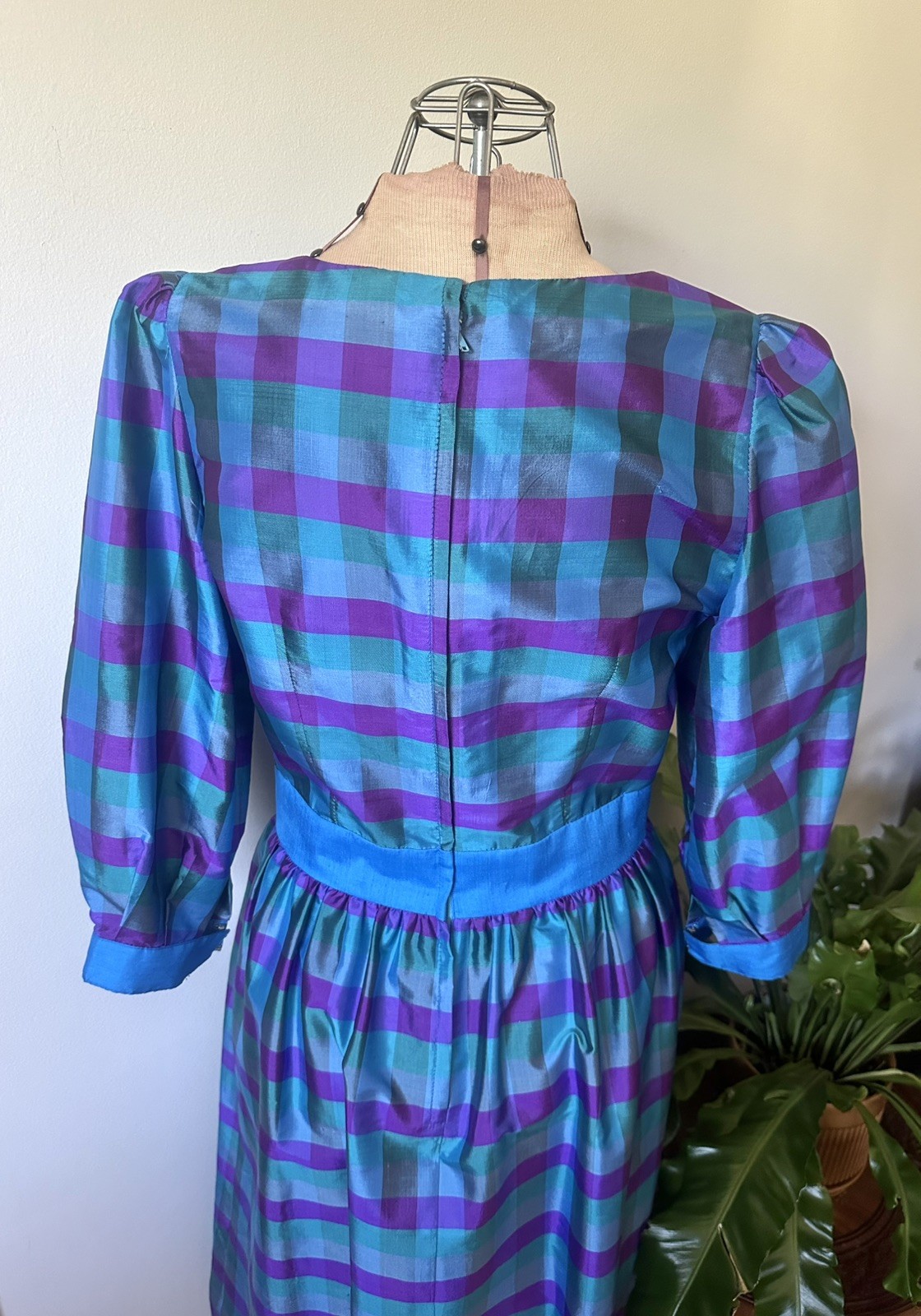 Vintage 60’s Gingham Thai Silk Dress