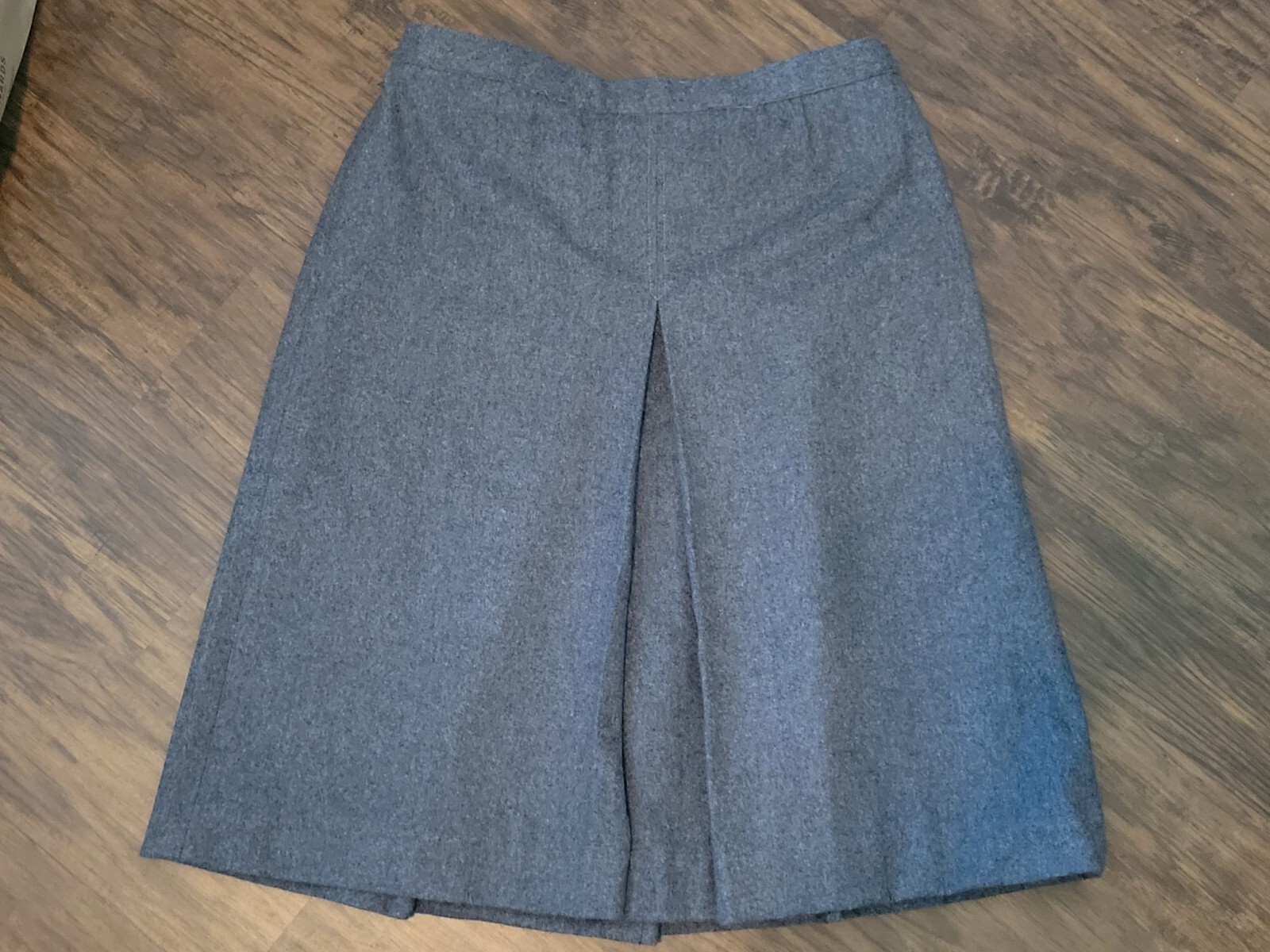 Vintage Gray Pleated Wool Skirt By JAEGER London, A-line, Size 16