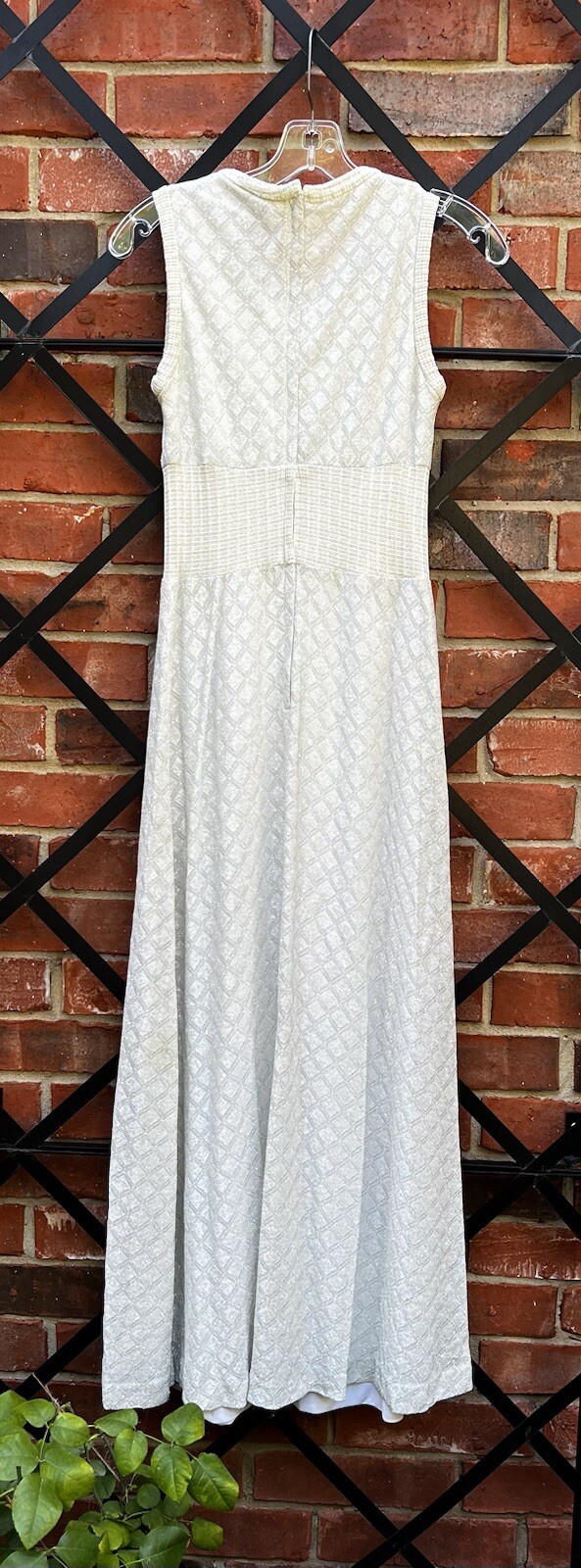 Vintage 1960s Metallic Maxi Dress XS