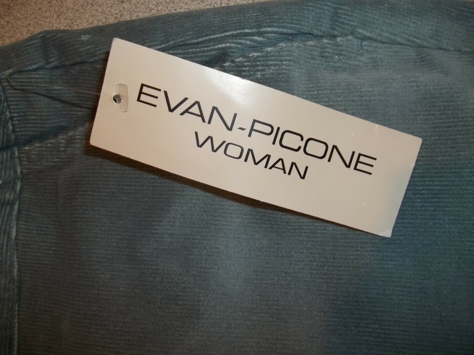 Evan Picone Womens Wide Leg Corduroy Pants Size 16W Blue High Waist Vintage NWT