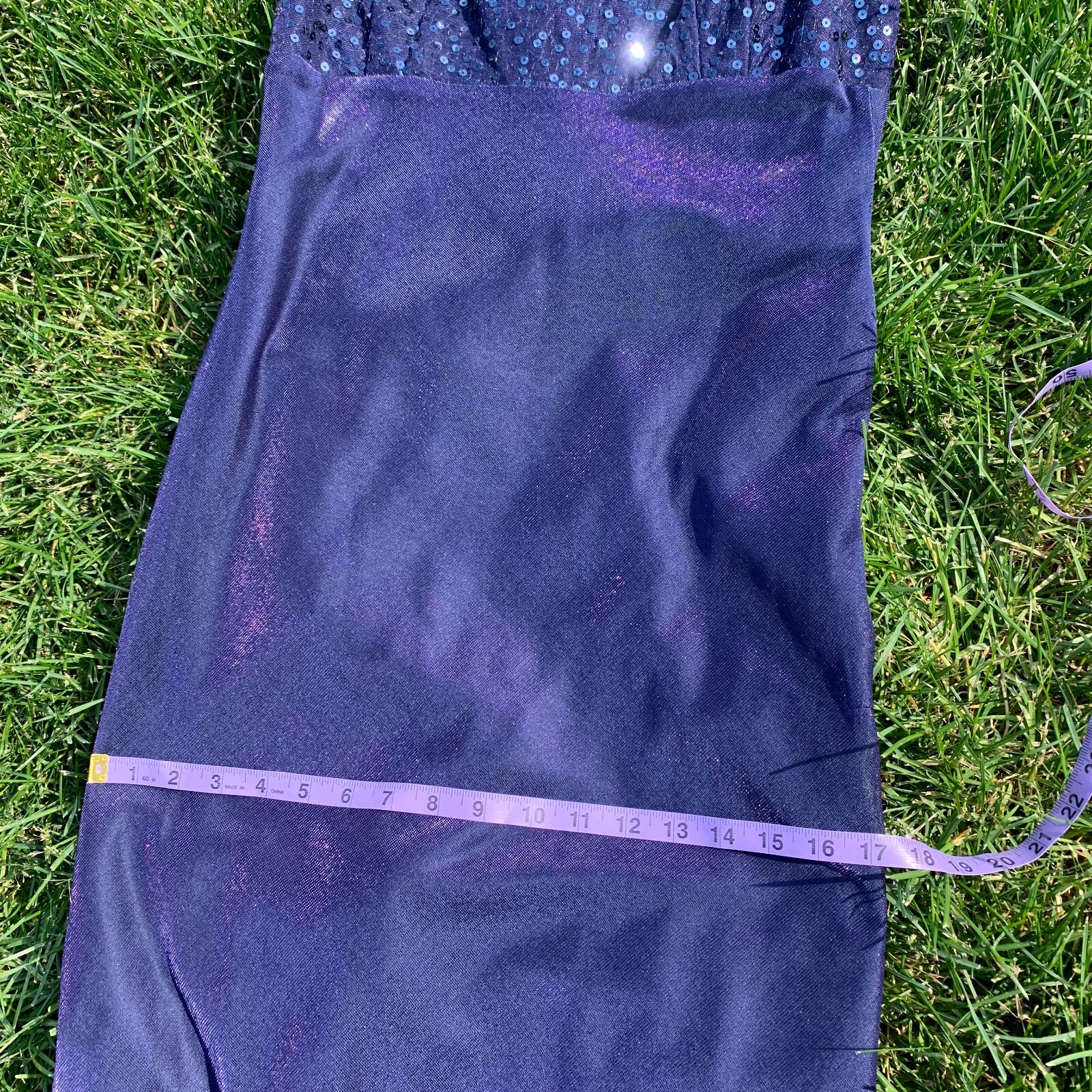 Vtg Morgan & Co Linda Bernell Maxi Dress Formal Gown 11 Purple Iridescent Fairy