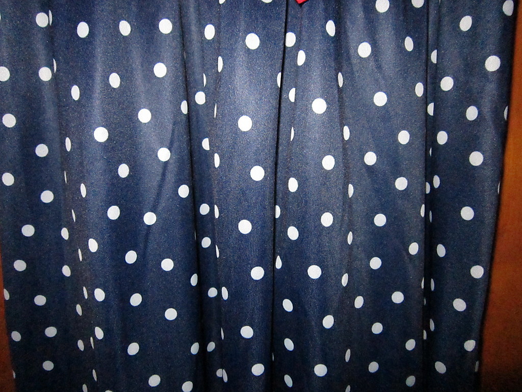 1970s VINTAGE Red vested & Navy blue polka dotted dress w/ white blouse size 10