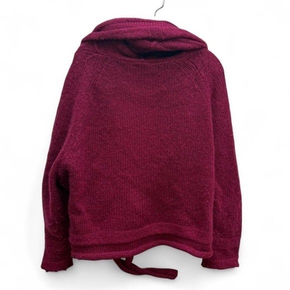 Vintage Y2K DIESEL Mohair Blend Tie Front Wrap Cardigan Sweater Magenta Pink