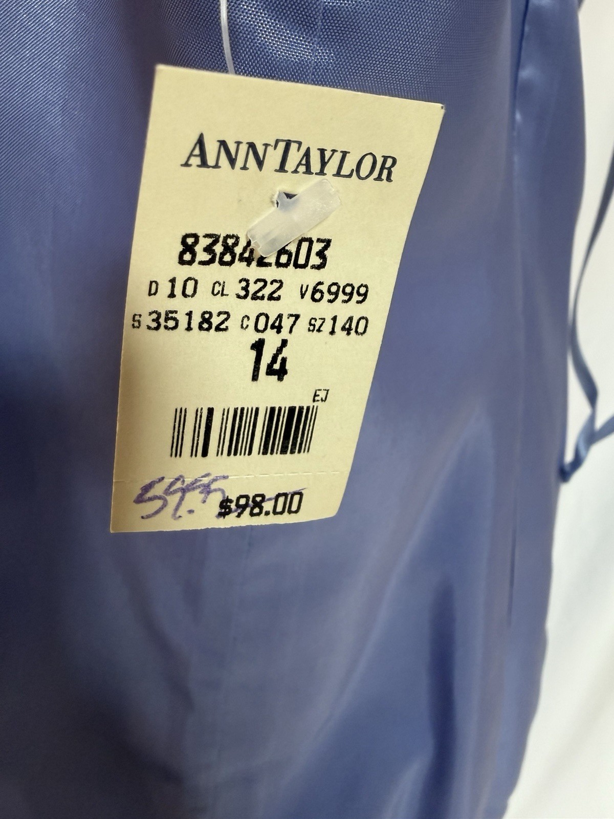 Vintage Ann Taylor Women’s 100% Silk, with acetate lining, cross back dress.