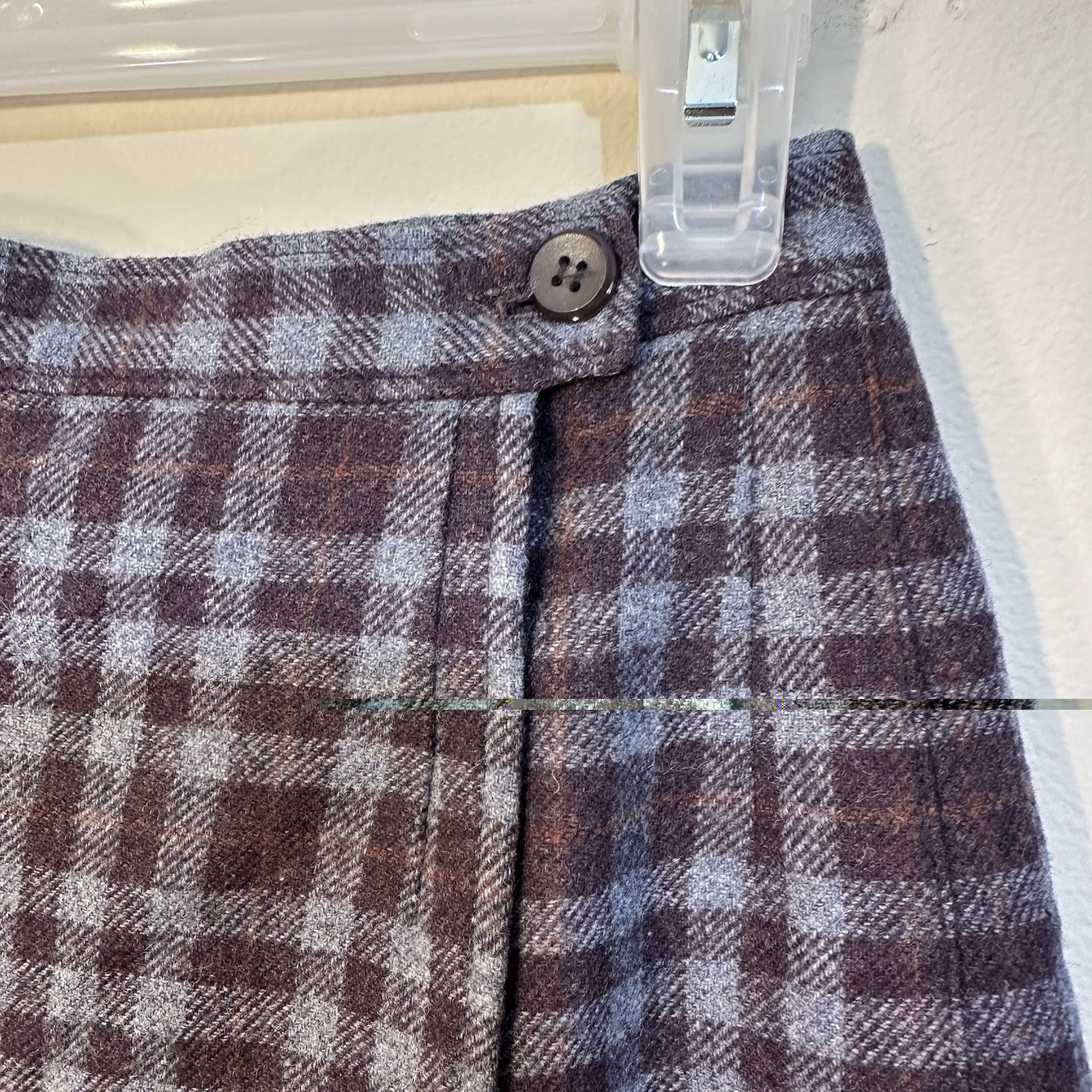 Pendleton VTG M662 Wool Walking Kilt Skirt 10 Muted Blue Purple Brown Plaid 80’s