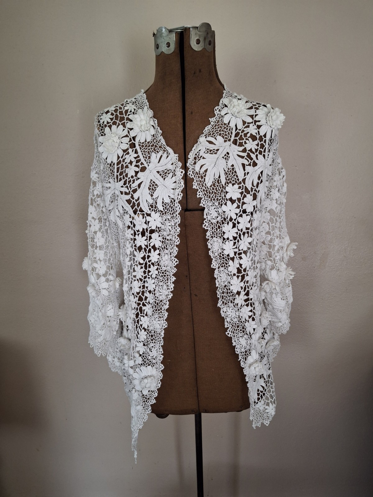 Vintage Edwardian EXQUISITE Irish Crochet Fancy Day Jacket
