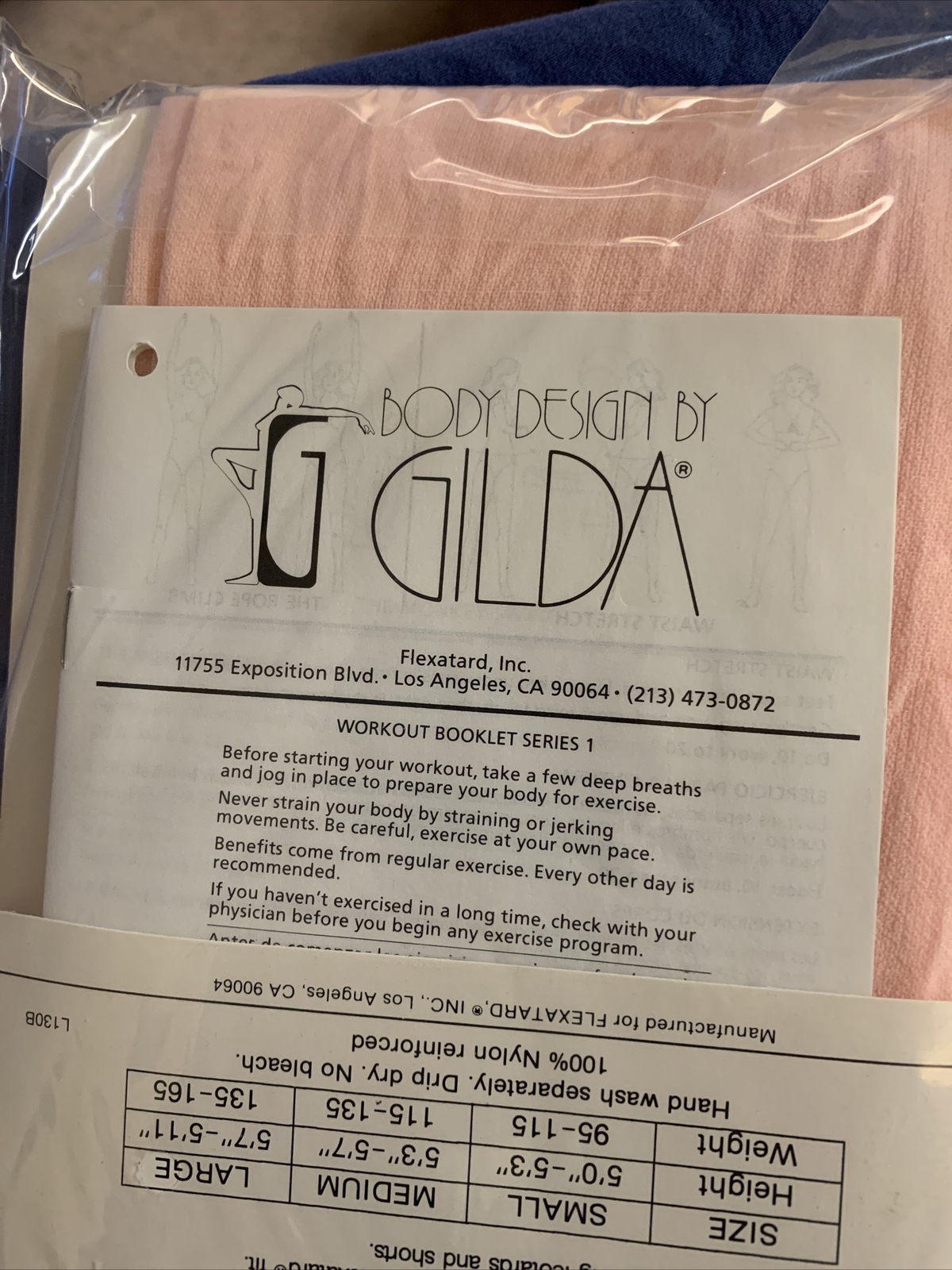 Vintage 1980s NOS Gilda Marx Flextard workout wear Tights stirrup Theater Pink L