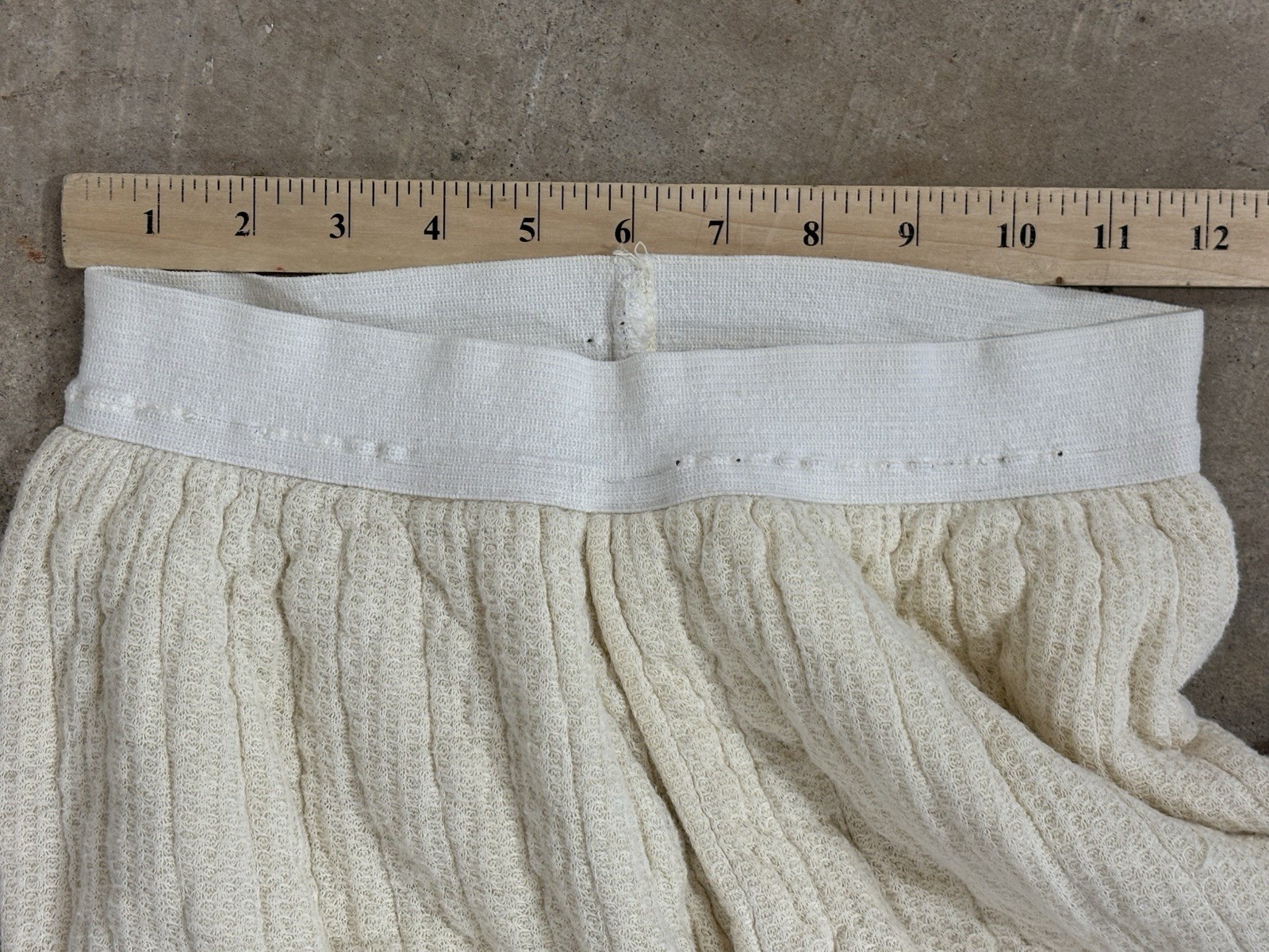 Vtg Sears Quilted Thermal Long John 2 Pc Set Sz M L Ivory 60s Flame Resistant
