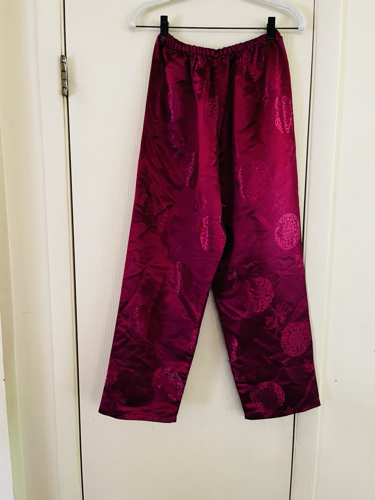 VTG Handmade Asian 70s Brocade Bohemian Festival Hippie Satin Pants S