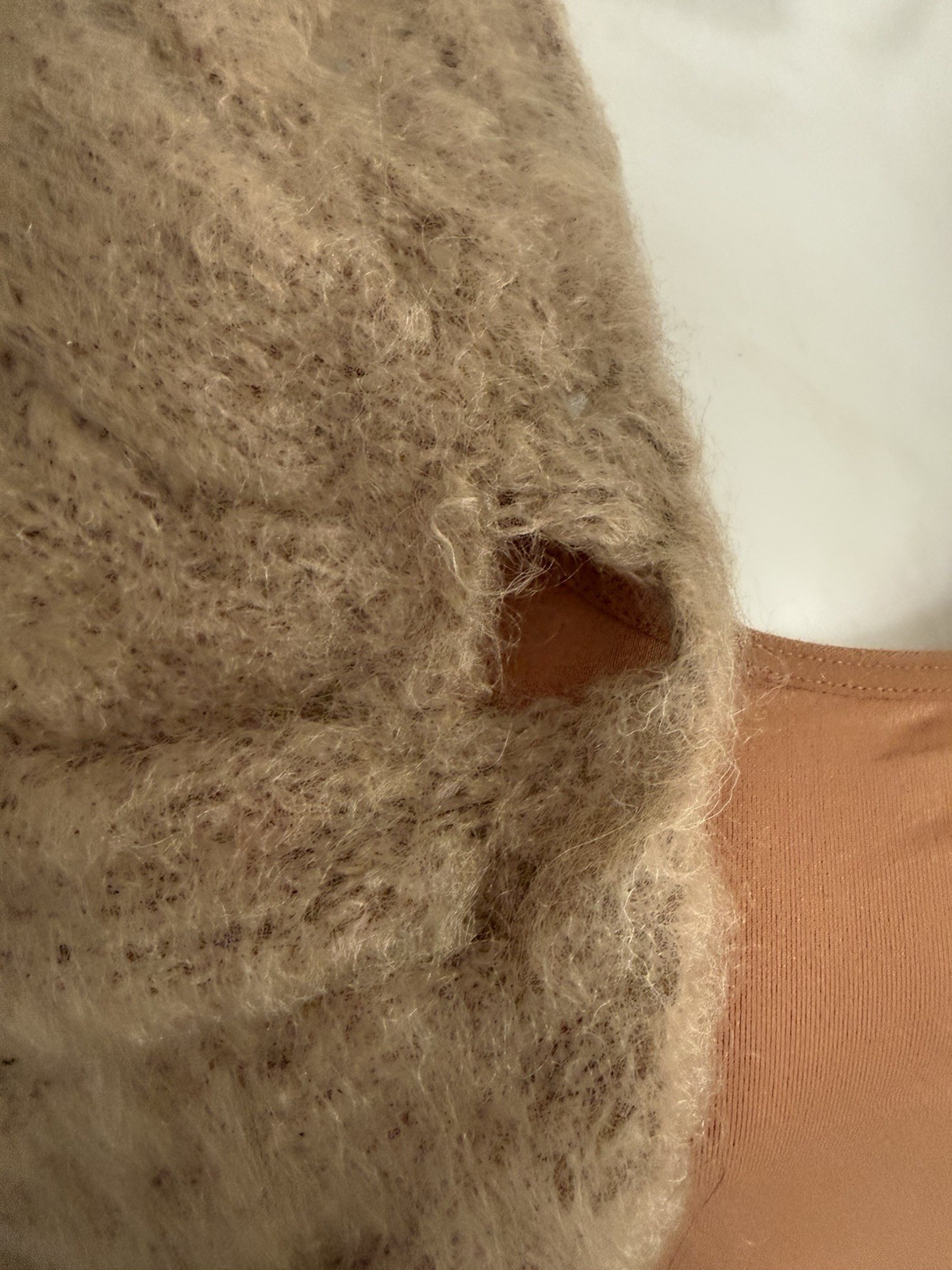 VTG Mohair Knit Shrug – Silky Ruched Lining – No Tags – 50’s Rare Find