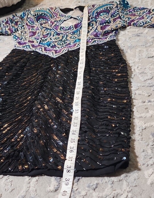 Vintage Naeem Khan Riazee Nights Beaded Sequin Silk Dress
