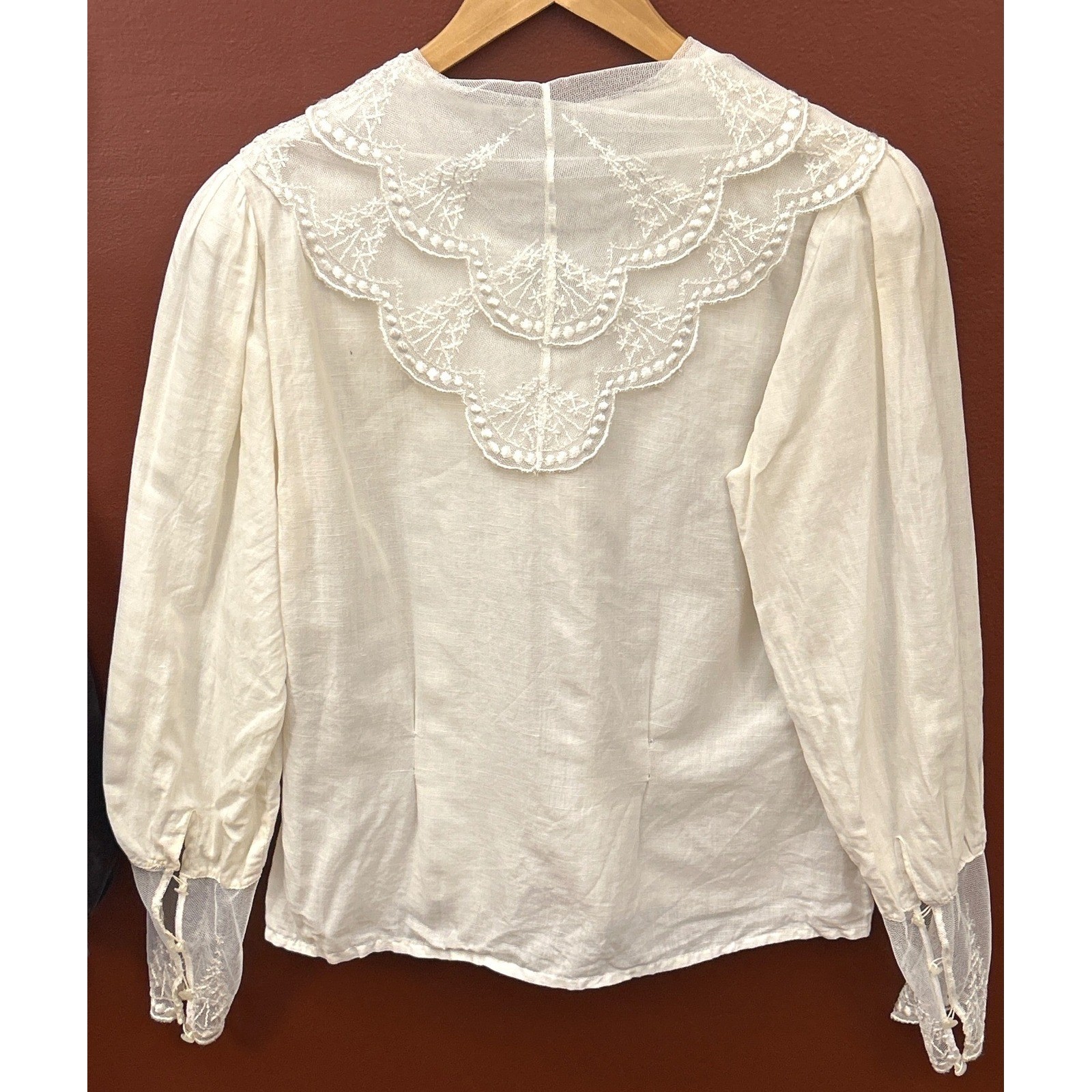 Vintage Jean for Joseph Le Bon Blouse Cottagecore Victorian Romantic Ivory White