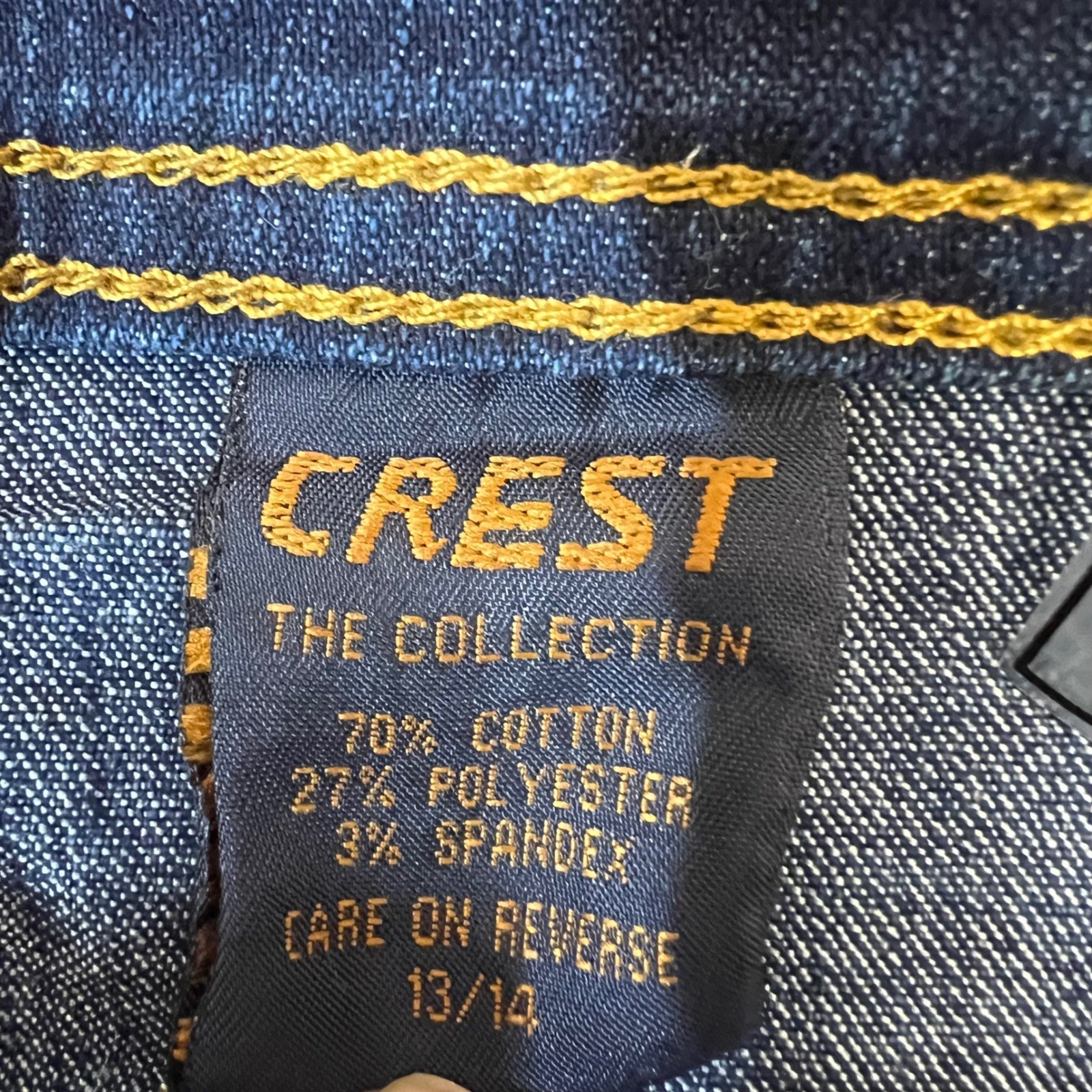 Crest Y2K Flare Wide Jeans Low Rise Pocket Detail Stretch Denim 13/14