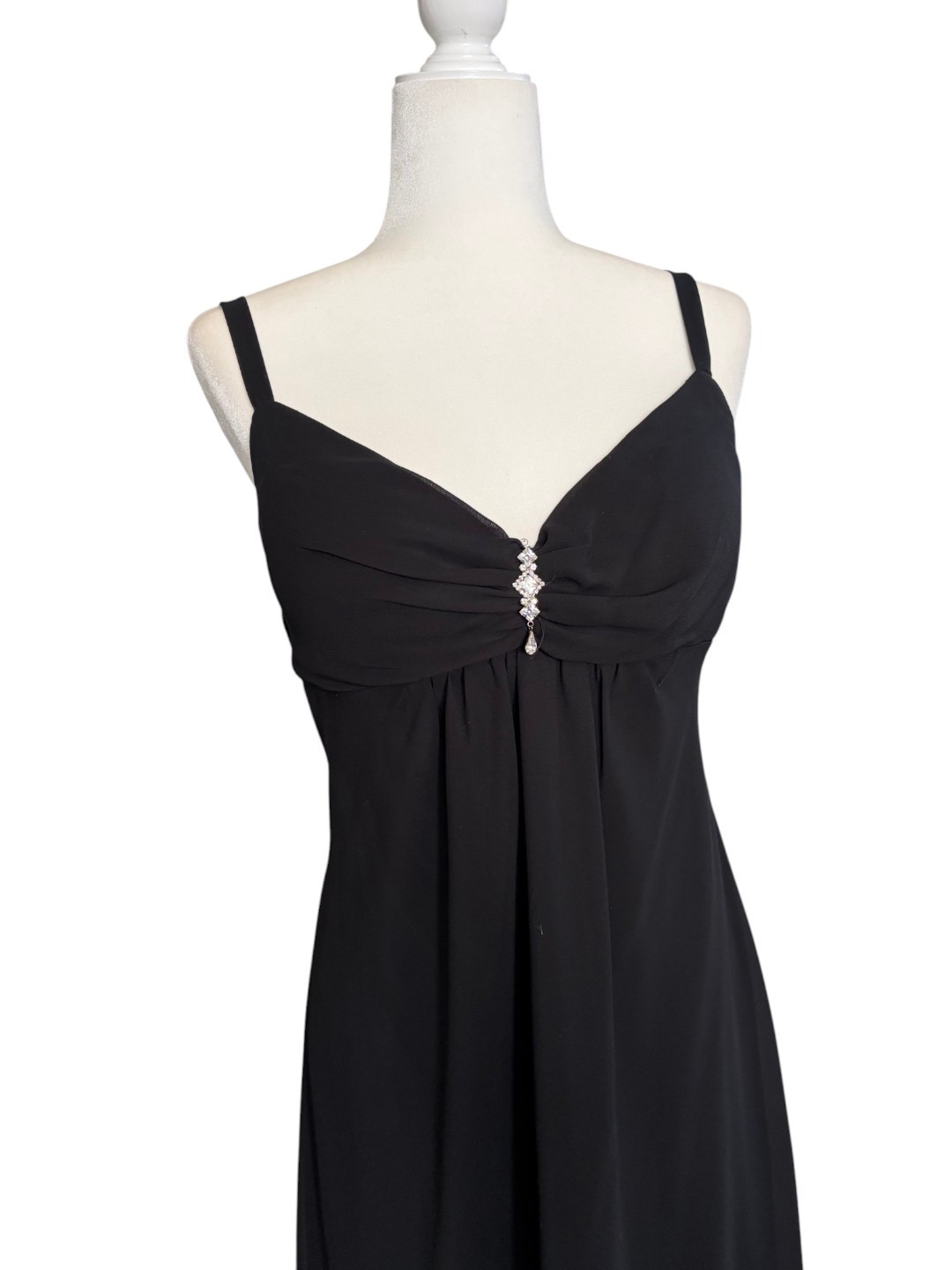 Vintage 90s Onyx Nite Evening Dress w/ Handkerchief Hem Black Sz 12 Goth Fairy