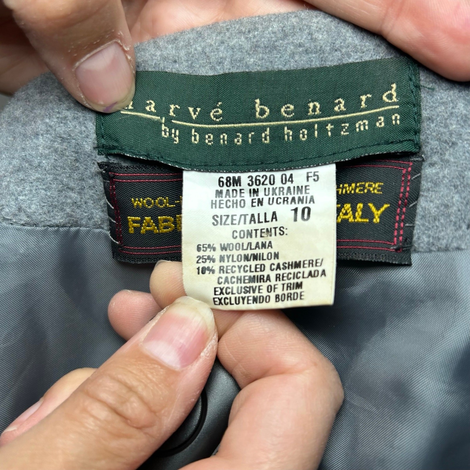 VTG 90s Y2K Harve Benard Wool Cashmere Blazer Jacket M Grunge Minimalist Preppy