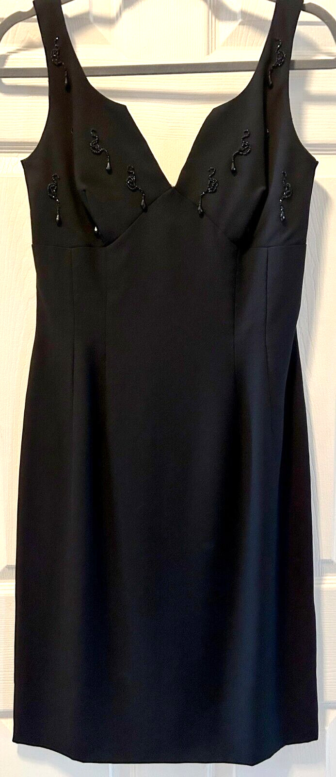 VTG Union Made Label Beaded Little Black Evening Dress -Sz 4/6? see measurements