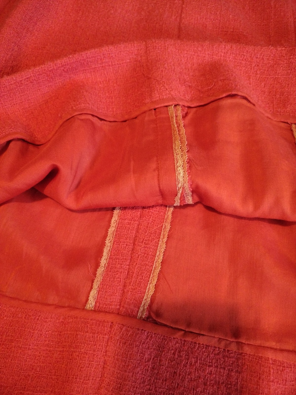 Vintage Imported Orange Wool Designer Copy Dress with Suede Belt