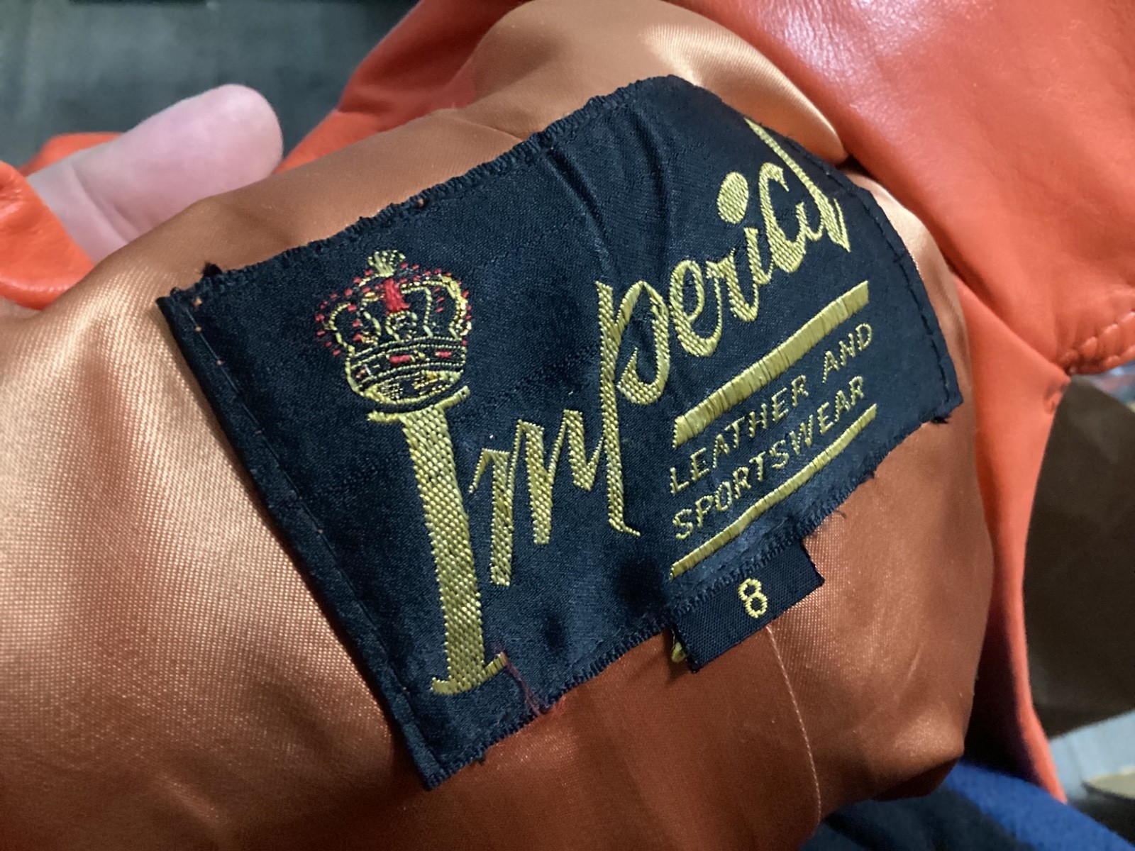 VTG Imperial Women’s Trench Coat Size 8 Orange Leather Belted