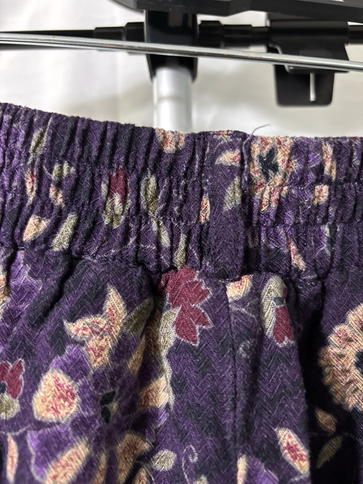 Y2K Boho Cottagecore Purple Flowers Rayon maxi Sag Harbor Skirt Women’s L