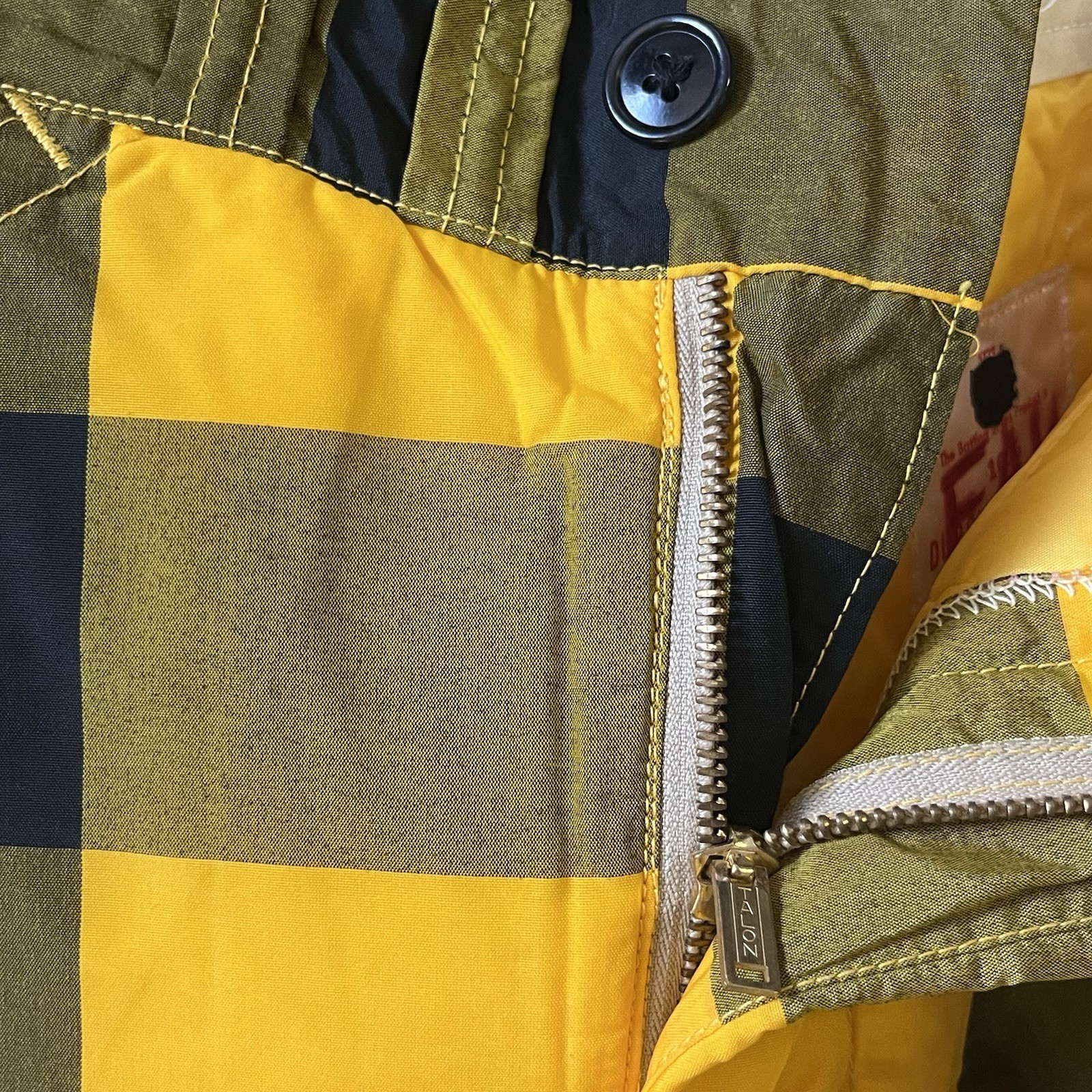 Vintage 50s JC Higgins Snow Winter Ski Pants Women’s 27×32 Yellow/Black Plaid