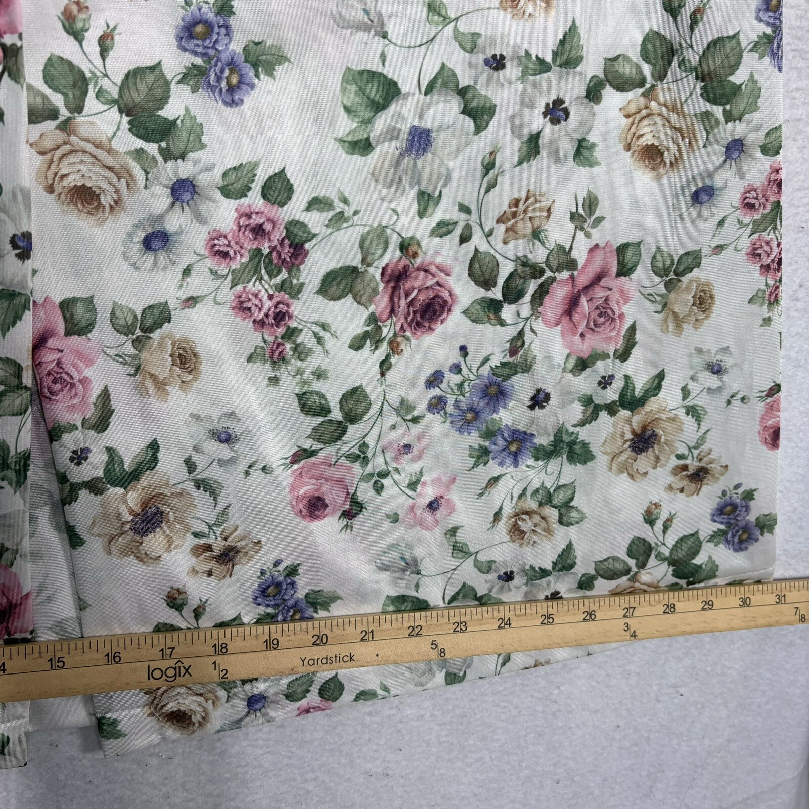VTG Cottagecore Floral Maxi Nightgown Sz M Satin Lace Details S/S Pocket Button