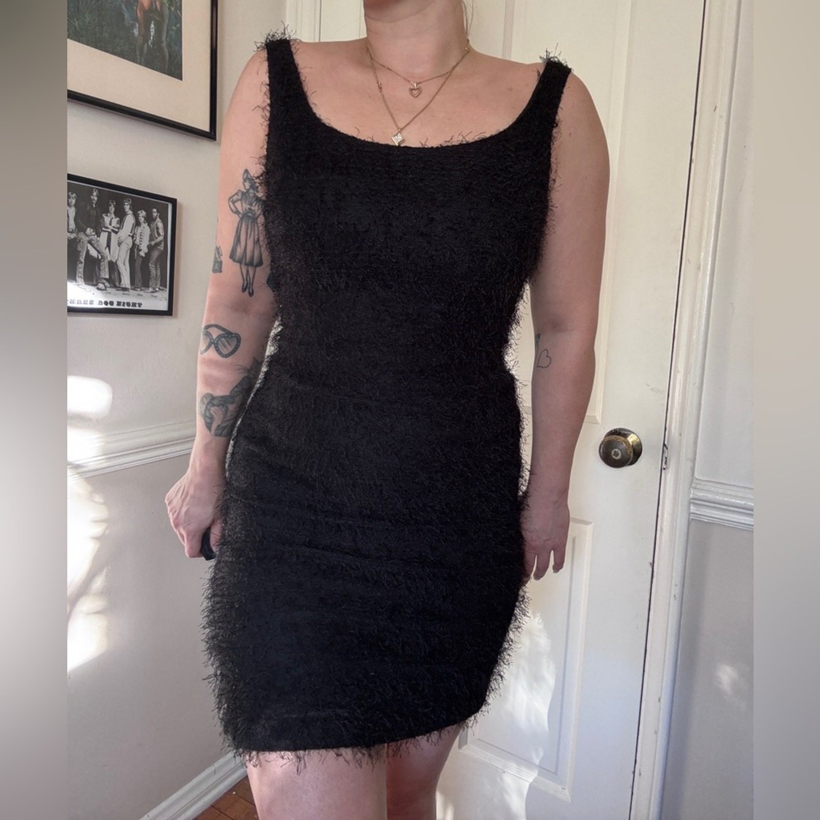 90s Vintage ABS Evening Fuzzy LBD – SZ M