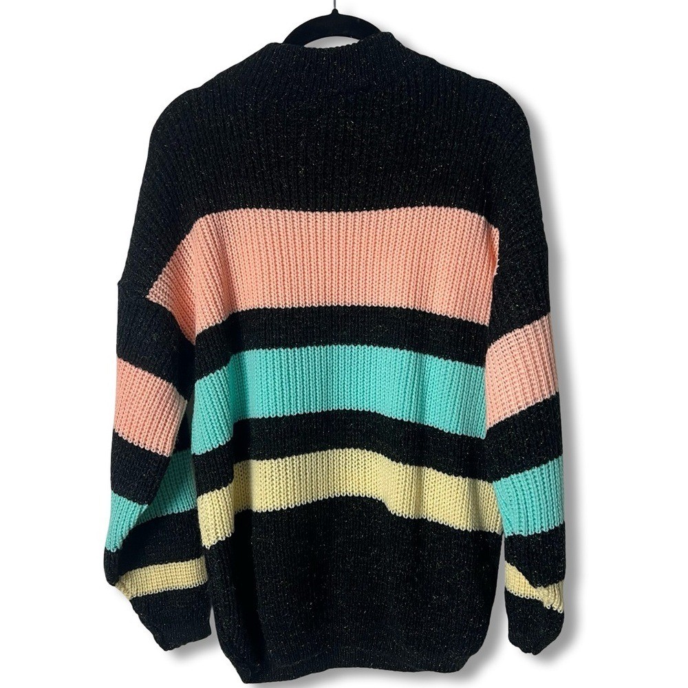 Arielle VTG Colorblock Stripe Lurex Mock Neck Sweater Deadstock 80s NWT – Sz. M
