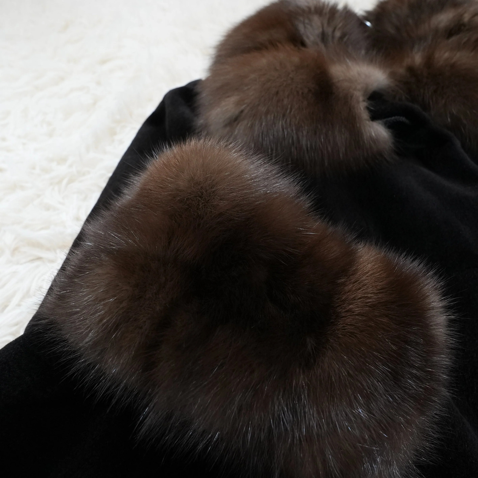 Shaved Mink and Russian Sable Trim Long Coat – Genuine Vintage Fur From Japan