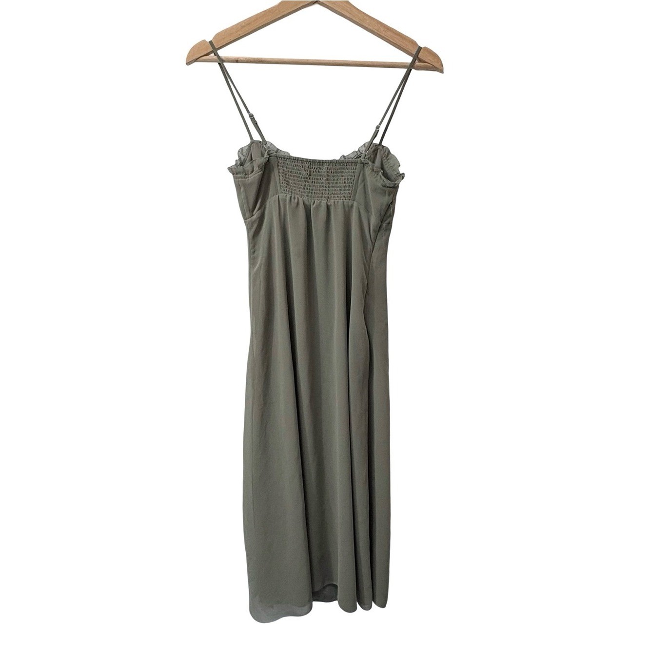 Aritzia Wilfred Sister Dress Sage Green Midi Chifon Dress Size 00