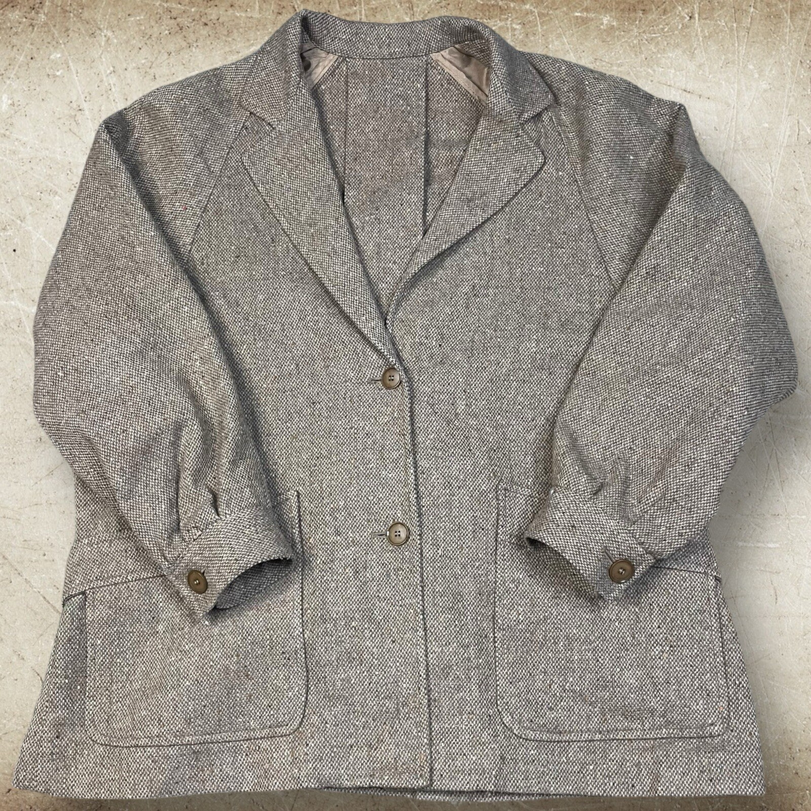 Vintage Bagatelle By Margaret Godfrey 2 Button Tweed Sports Coat Jacket Size 46