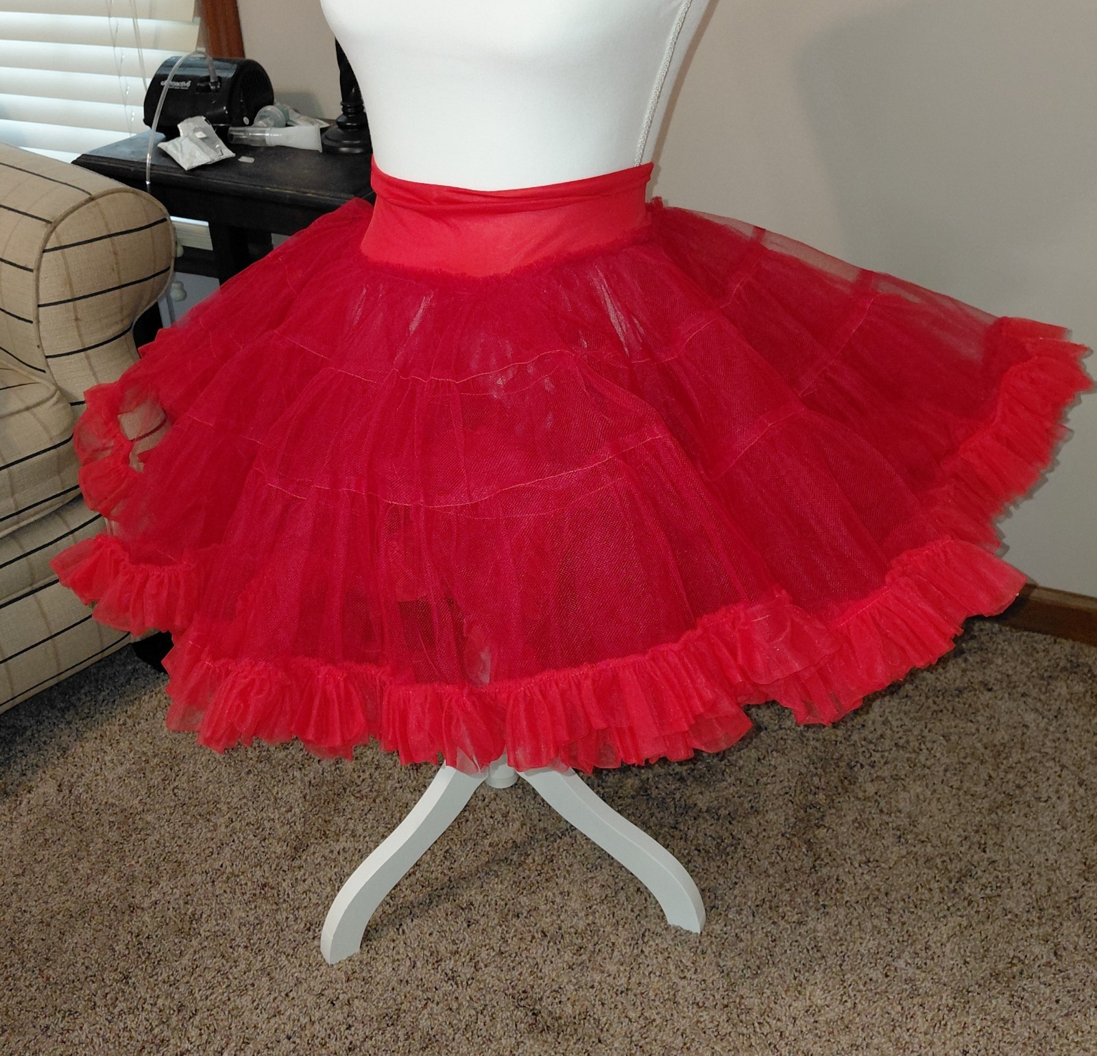 Vintage Malco Modes Red Square Dance Petticoat & Pettipants Set Size L 3 Layers