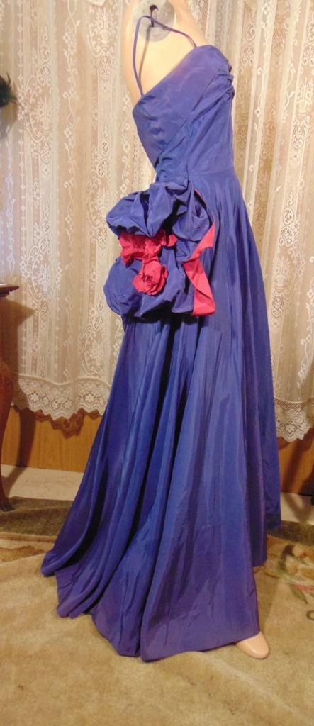 ORIGINAL by RUDOLF 50S PURPLE & MAUVE LONG GOWN & CAPE SLIGHT TRAIN 25W