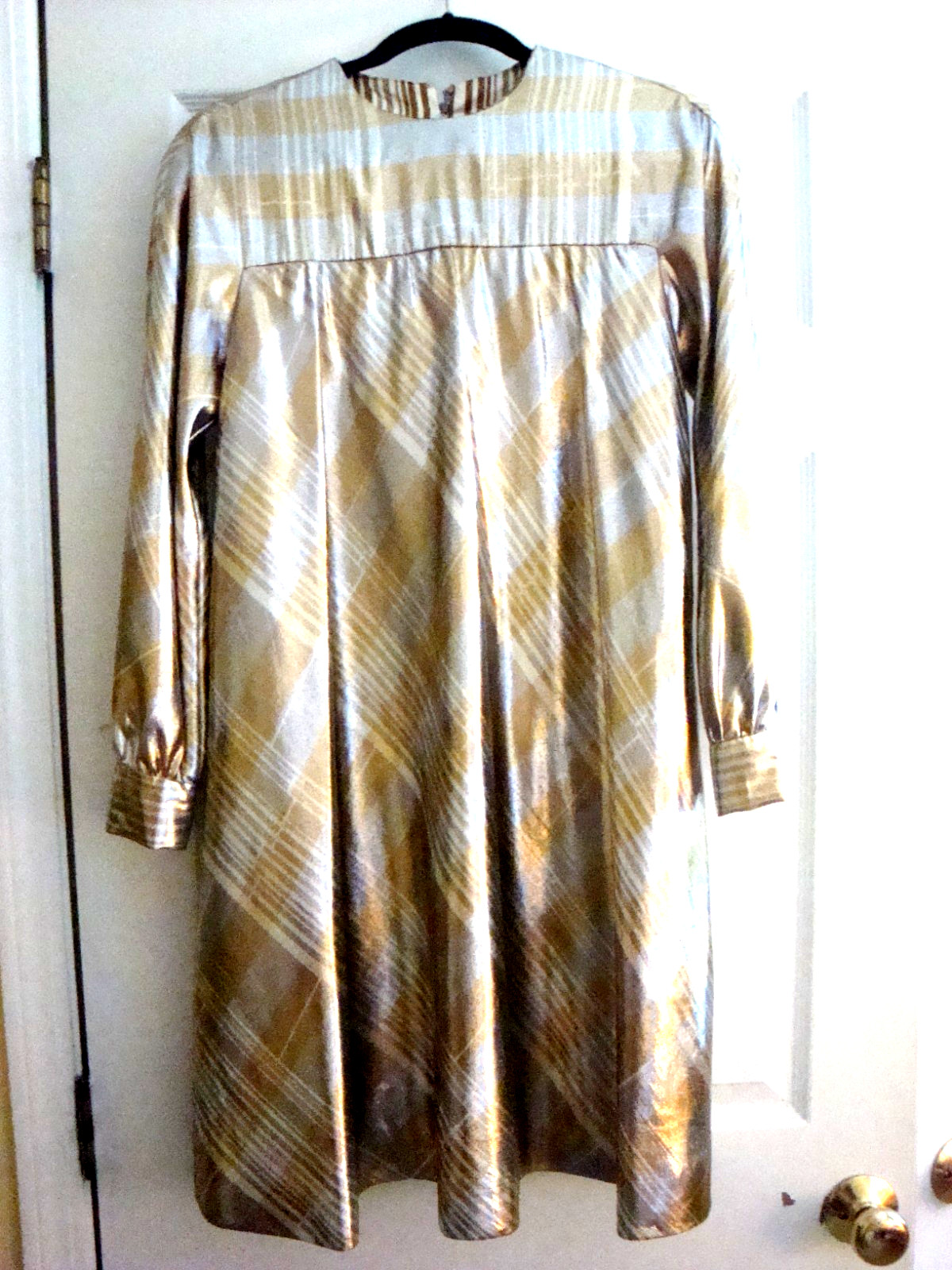 Vintage Modern Couture Original Gold and Silver Metallic Mini Dress