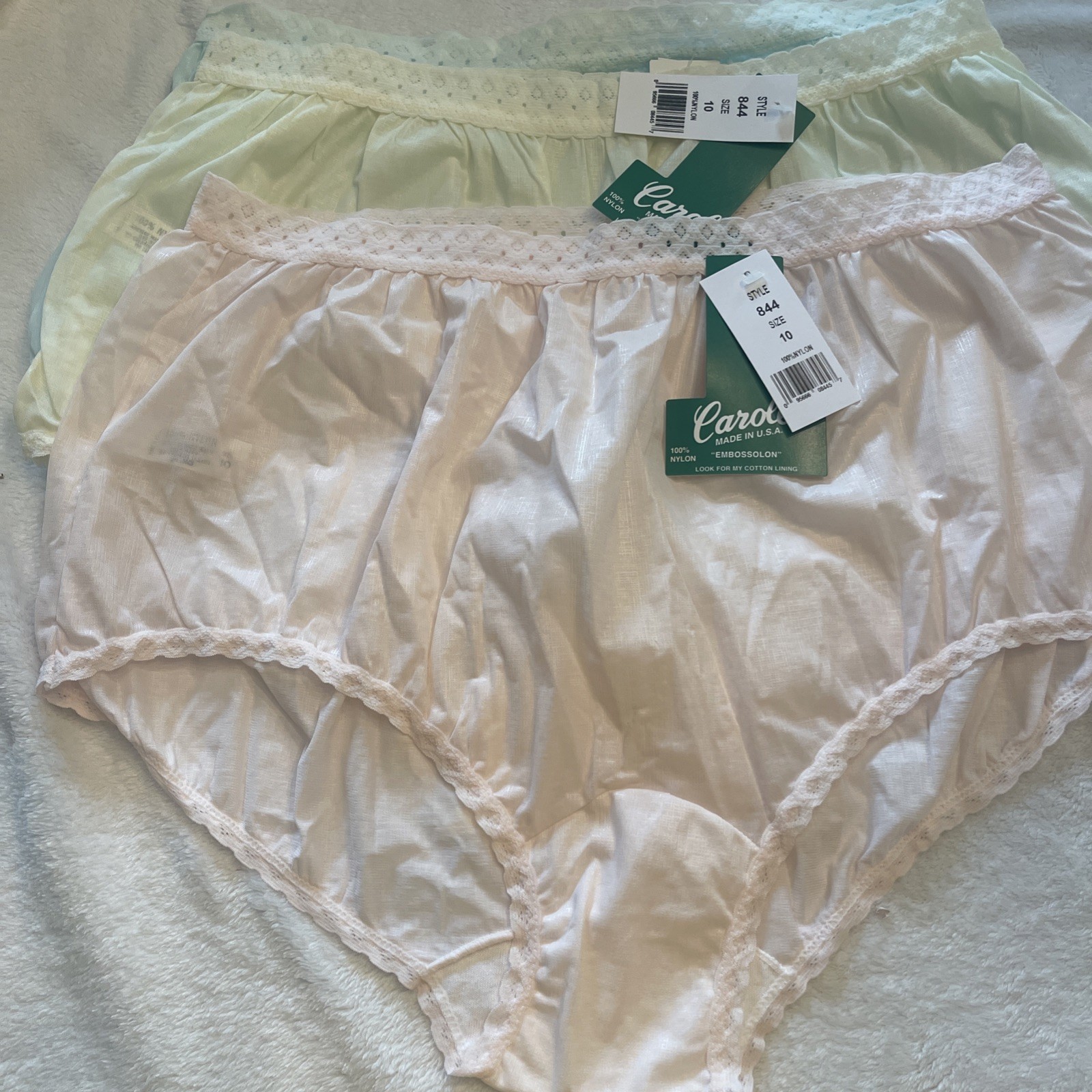 Carole Flattering Fit Undies Size 10 Nylon Brief 3 Pair Assorted Colors 844