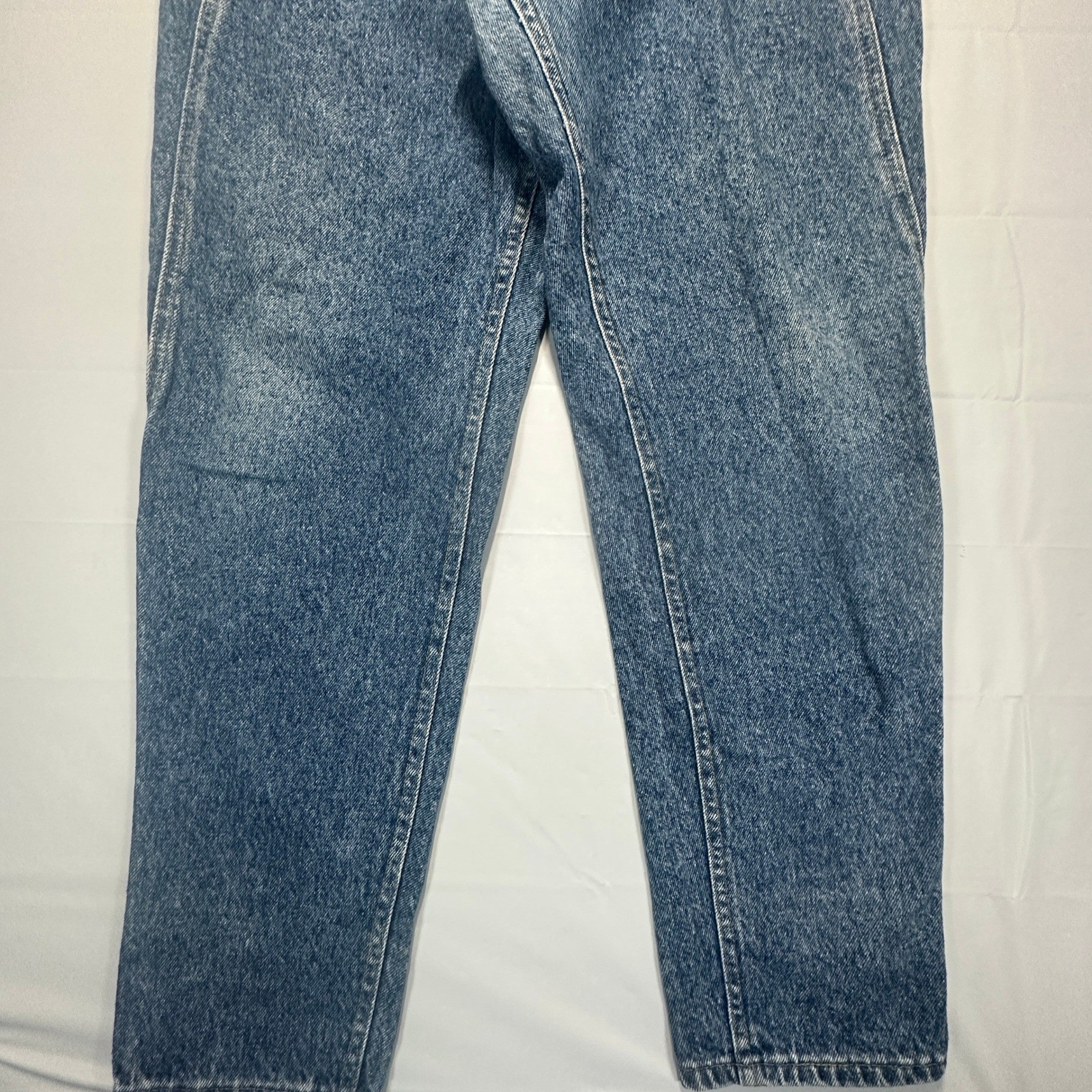 Vintage Lee High Waisted Pleated Mom Jeans Medium Wash Tapered Leg USA Made 16.5