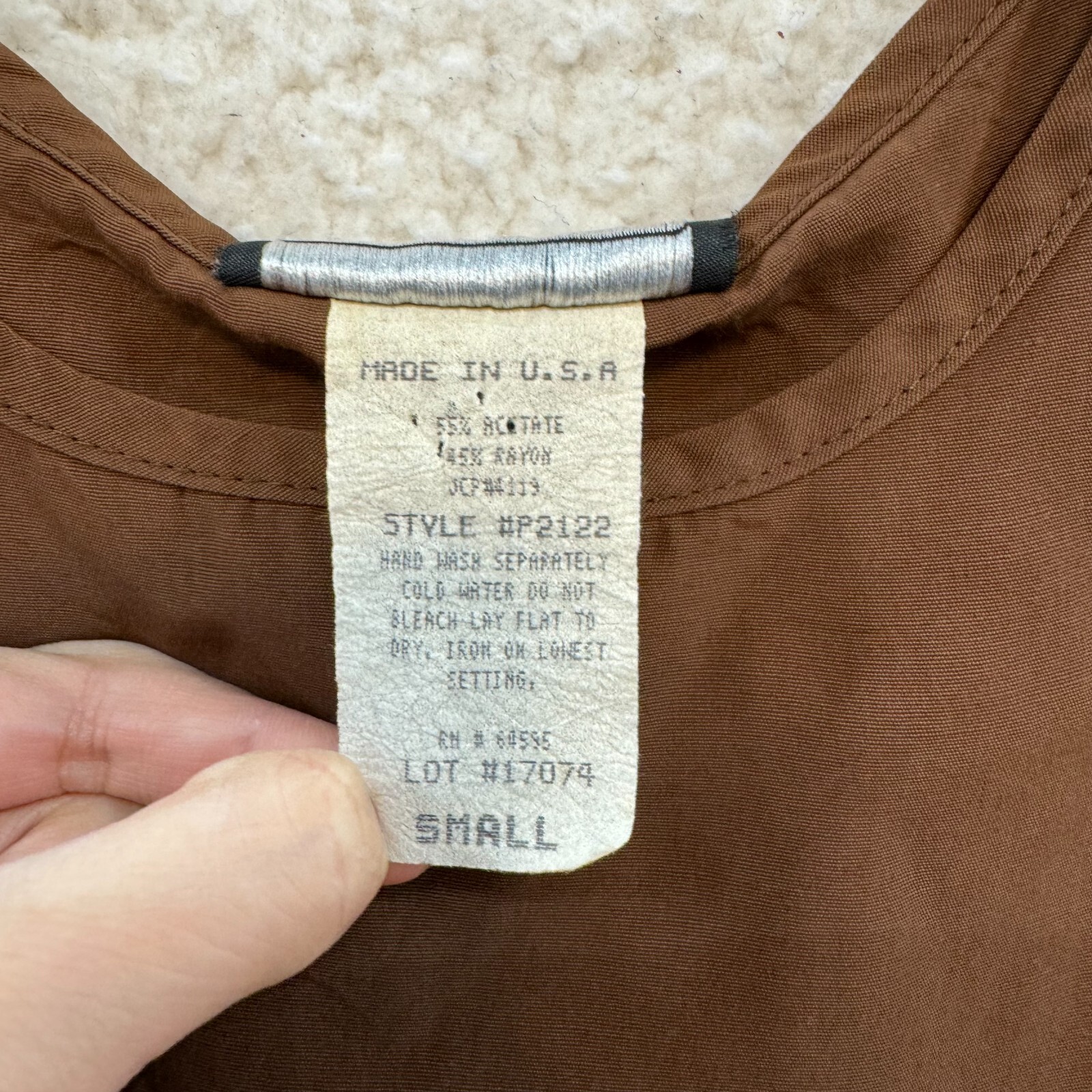 90s Vintage Blouse Layering Top S Small M Medium Brown Sleeveless Round Neck