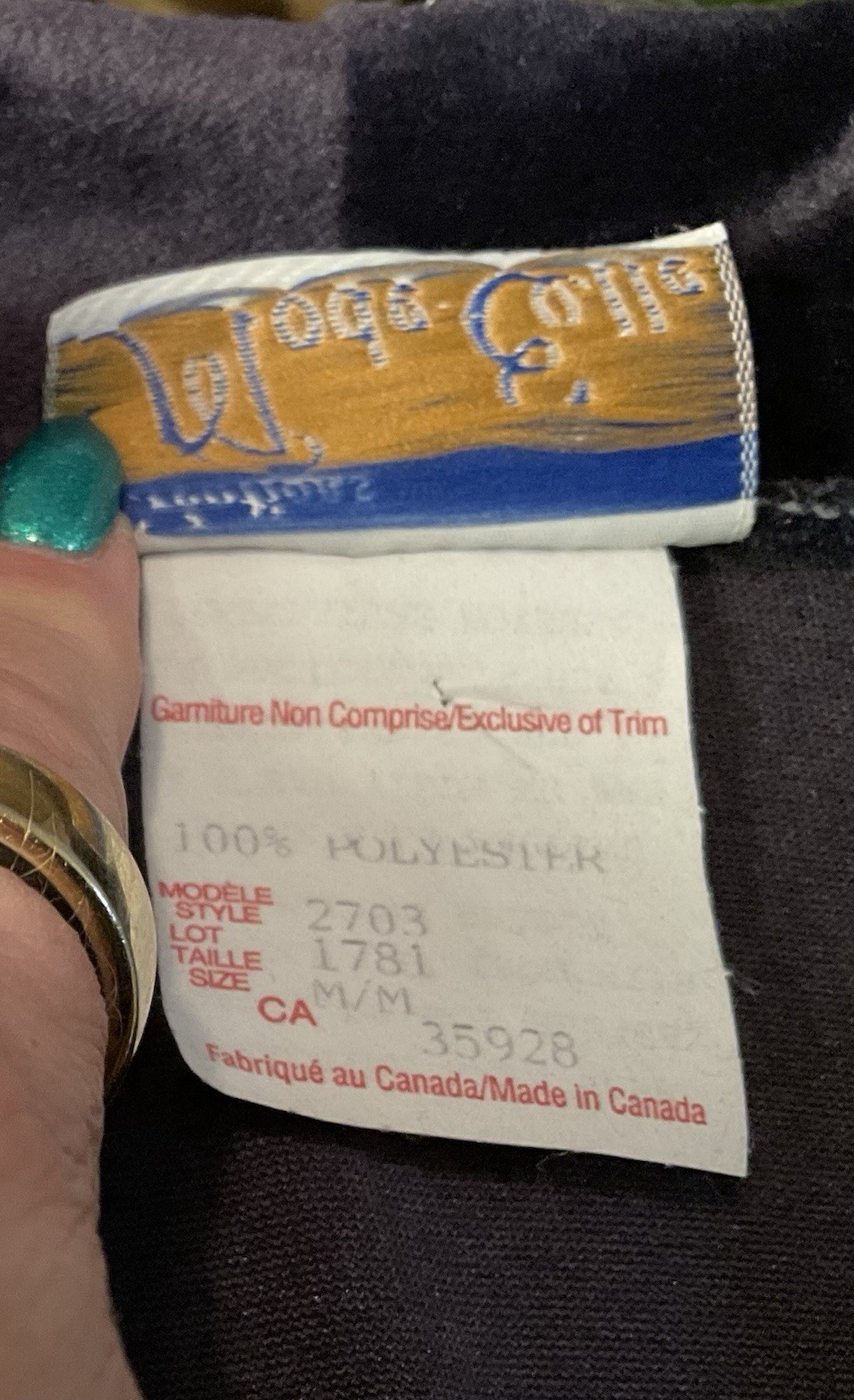 Vintage Mode Elle Velour Robe Housecoat Whimsy Goth Medium Blue With Gold Stitch