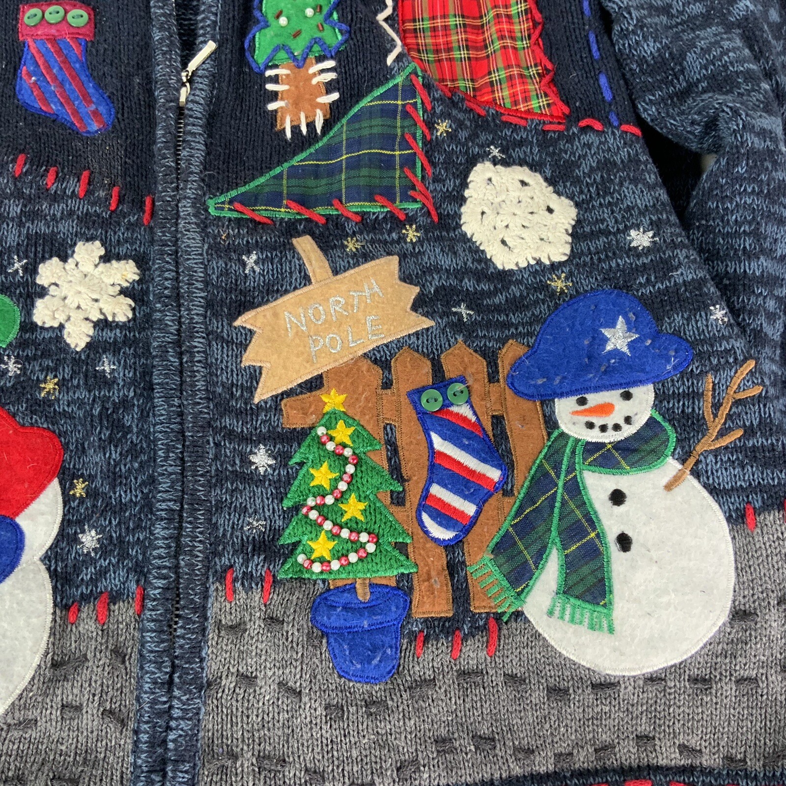 Hampshire Studio Holiday Vintage Cardigan “Ugly” Sweater Women’s X Large