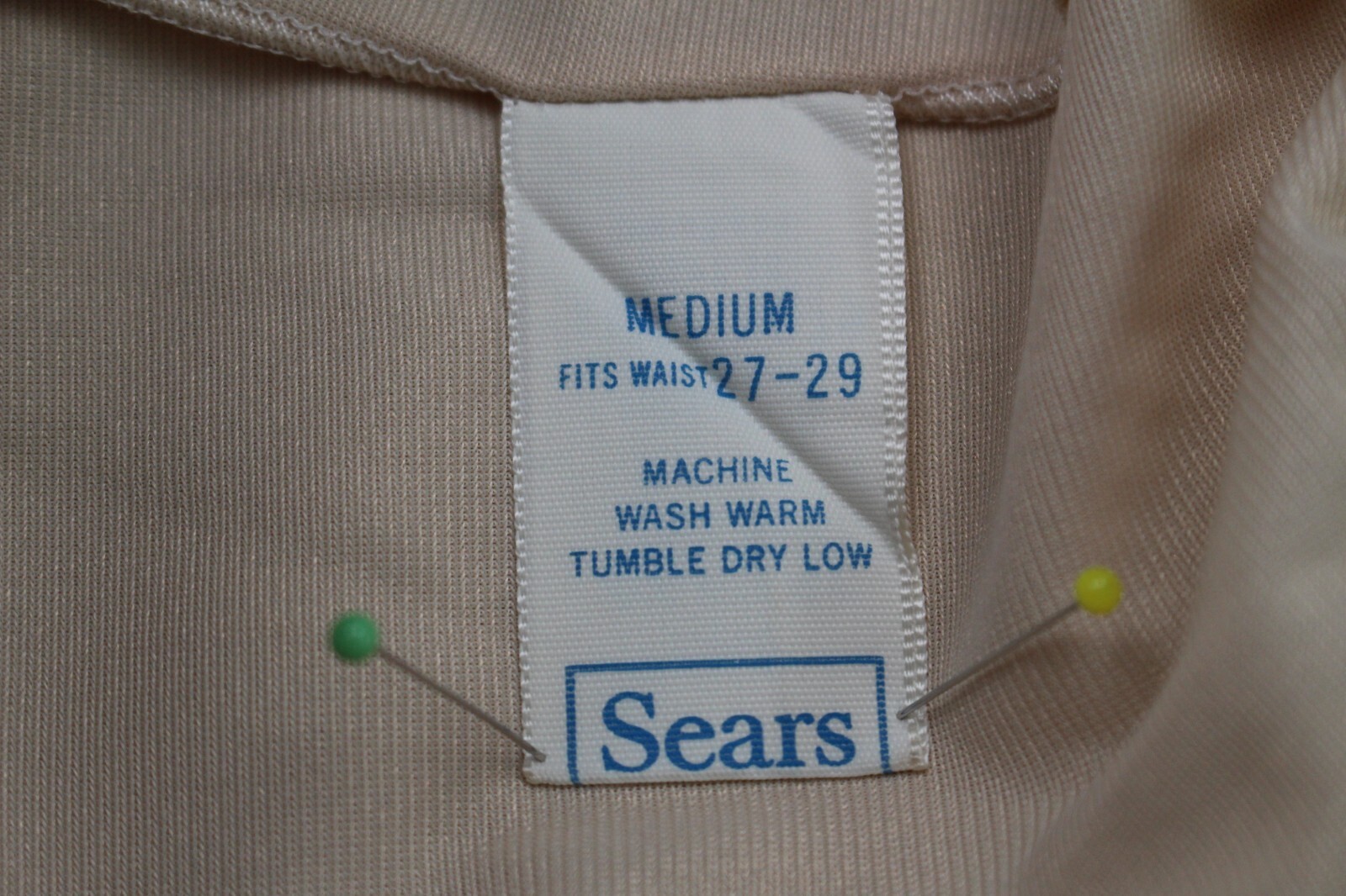 Vintage Sears Half Slip Womens Medium Lace Nylon Skin Tone Knee Length Hem 1960s