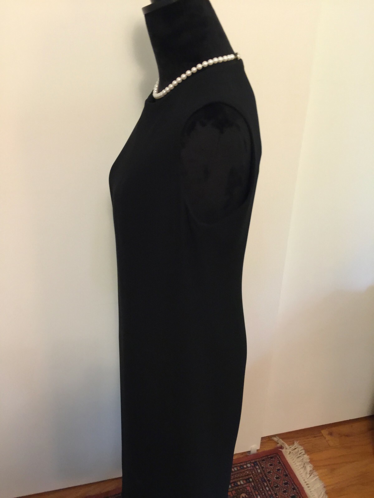 Jones Wear Long Black Slimline Dress Vintage 1999 Size 10 Made in Canada
