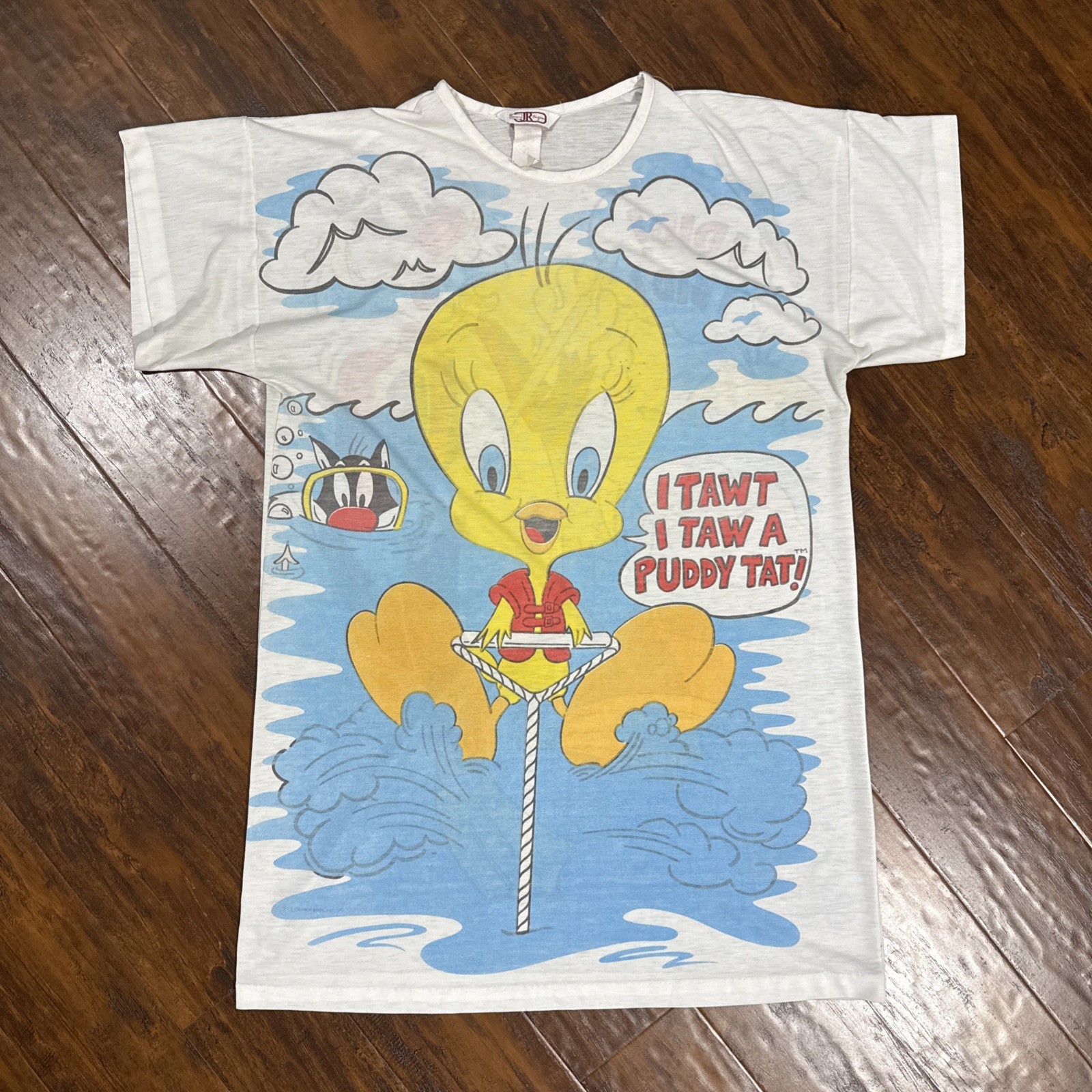 Vintage 80’s Sears JR Bazaar Pajama Top Tweety Sylvester Long T-Shirt Retro