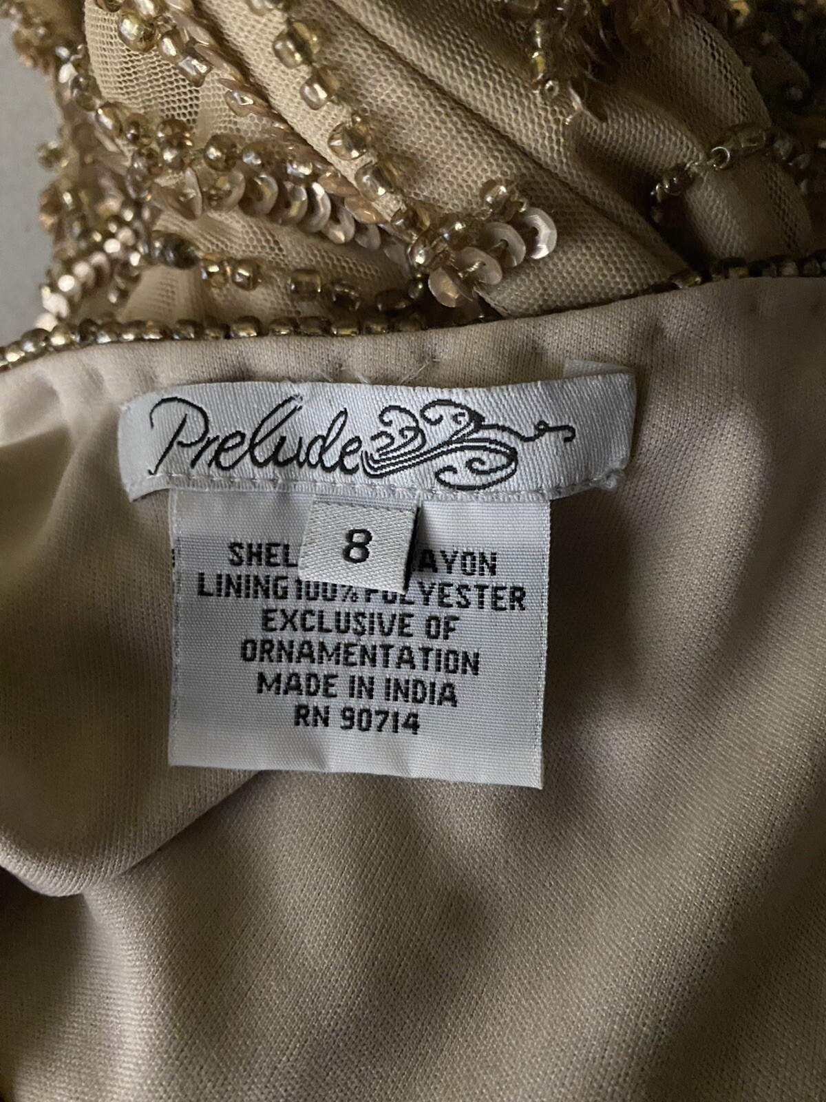 Vintage Predude Sheath Dress 8 Sequin Beaded Cocktail Formal Wedding Party