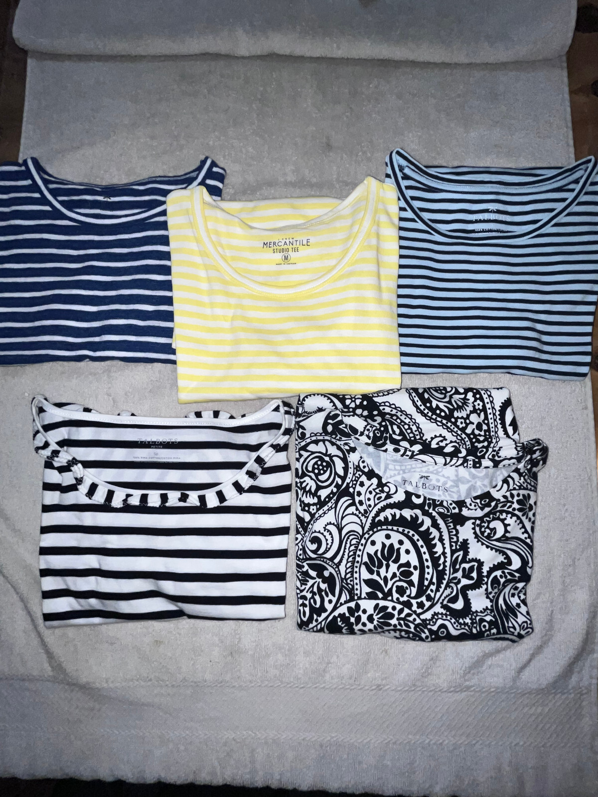 VTG Lot of 5 Shirts – 4 Talbots S/ S Small & 1 Mercantile Medium S/ S