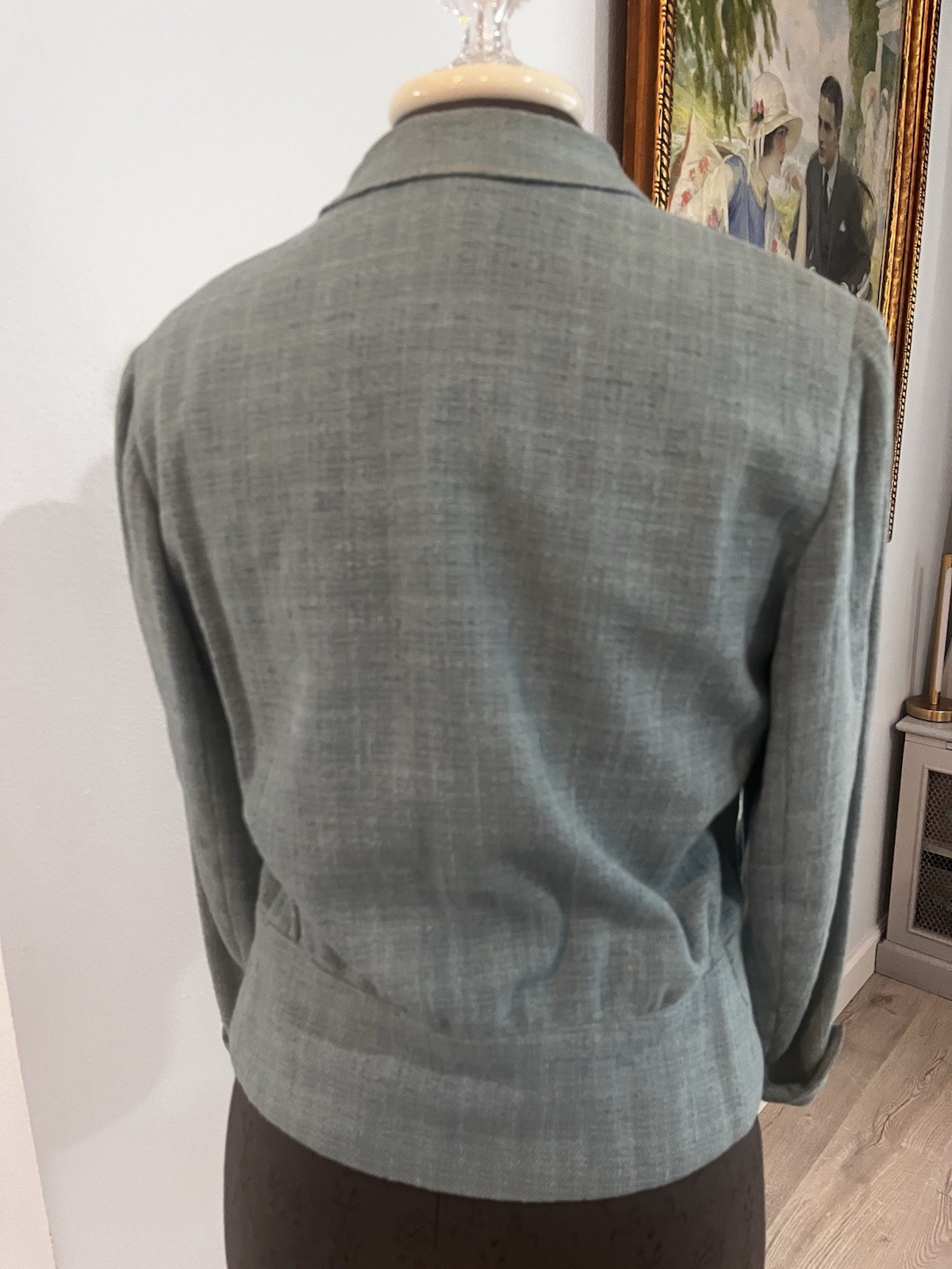 Davidow Stewart’s 1940s/1950s Blue Wool Tweed Women’s Jacket Small/Medium