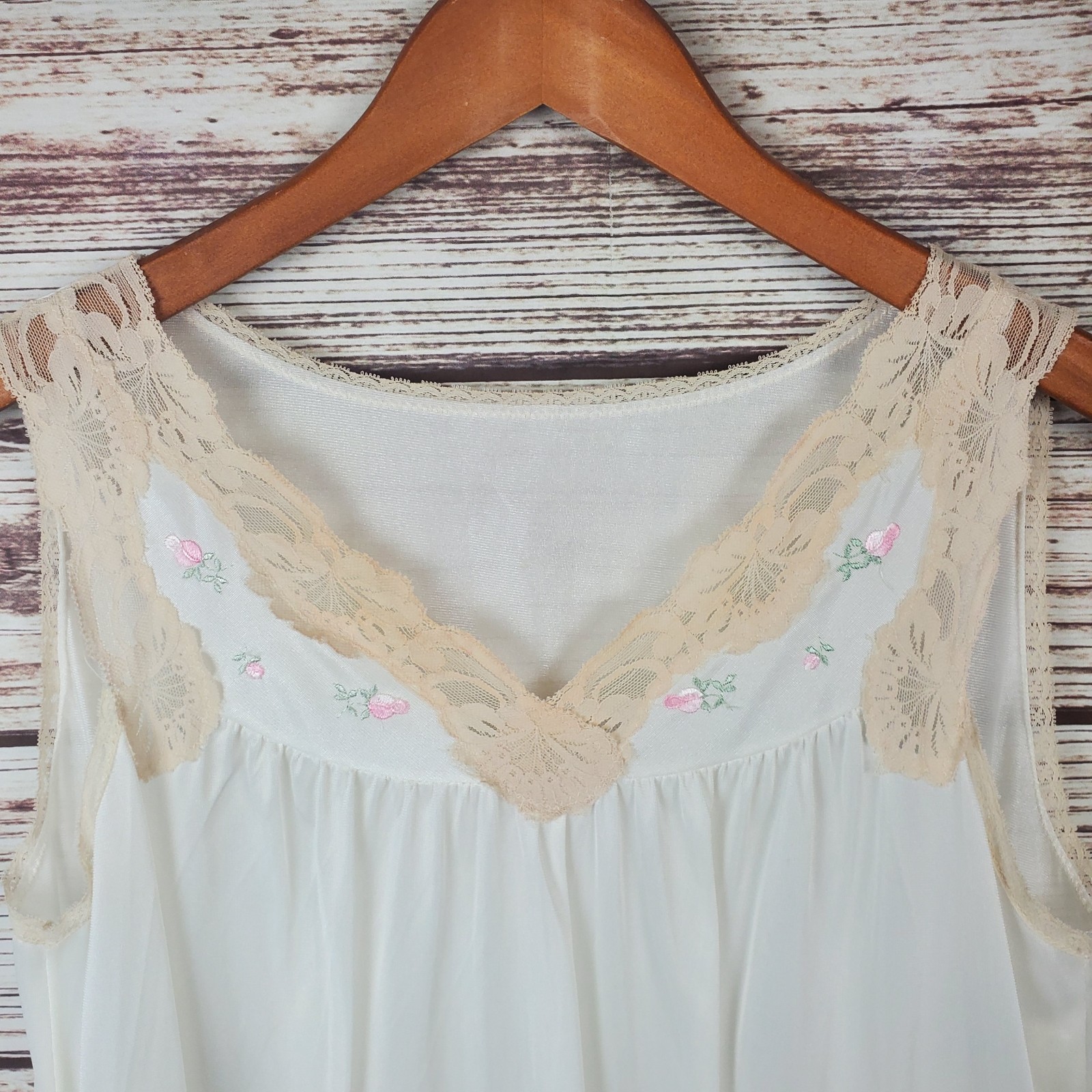 Jcpenny Womens Medium Vintage Nylon Semi Sheer Nightgown Gown