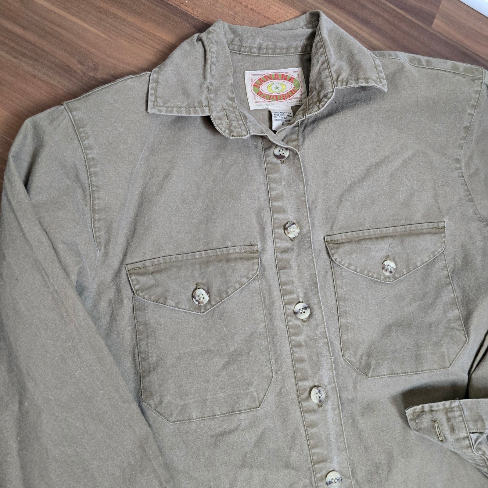 Vintage Banana Republic Safari Jumpsuit Green Tan Khaki Cotton Boiler Suit 80s